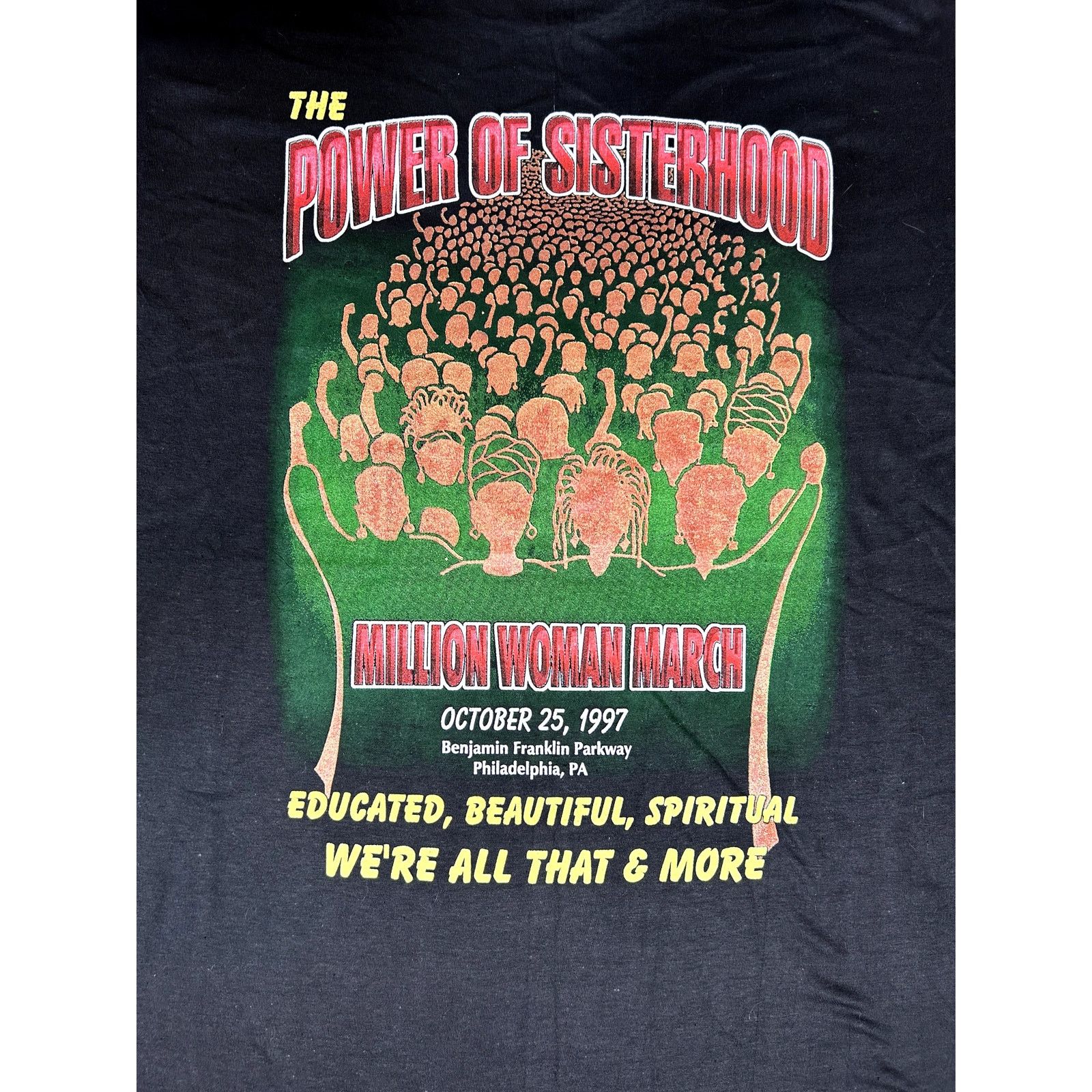 Rap Tees × Vintage Vintage 90s Million Woman March Sisterhood Rap T-Shirt Size US XL / EU 56 / 4 - 4 Thumbnail