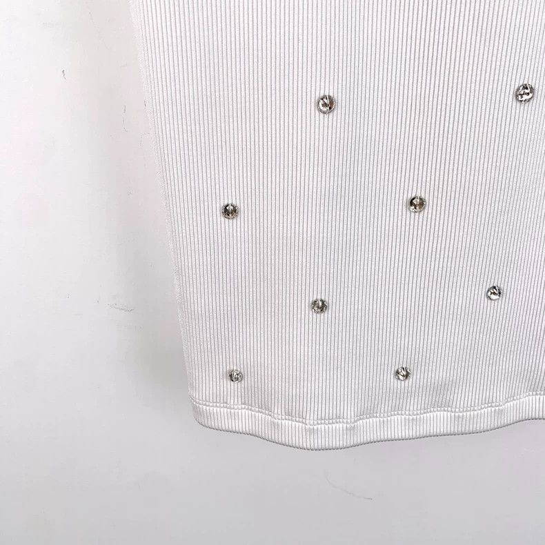 Givenchy Givenchy Givenchy White Sleeveless Knit Top with Rhineston Size M / US 6-8 / IT 42-44 - 4 Thumbnail
