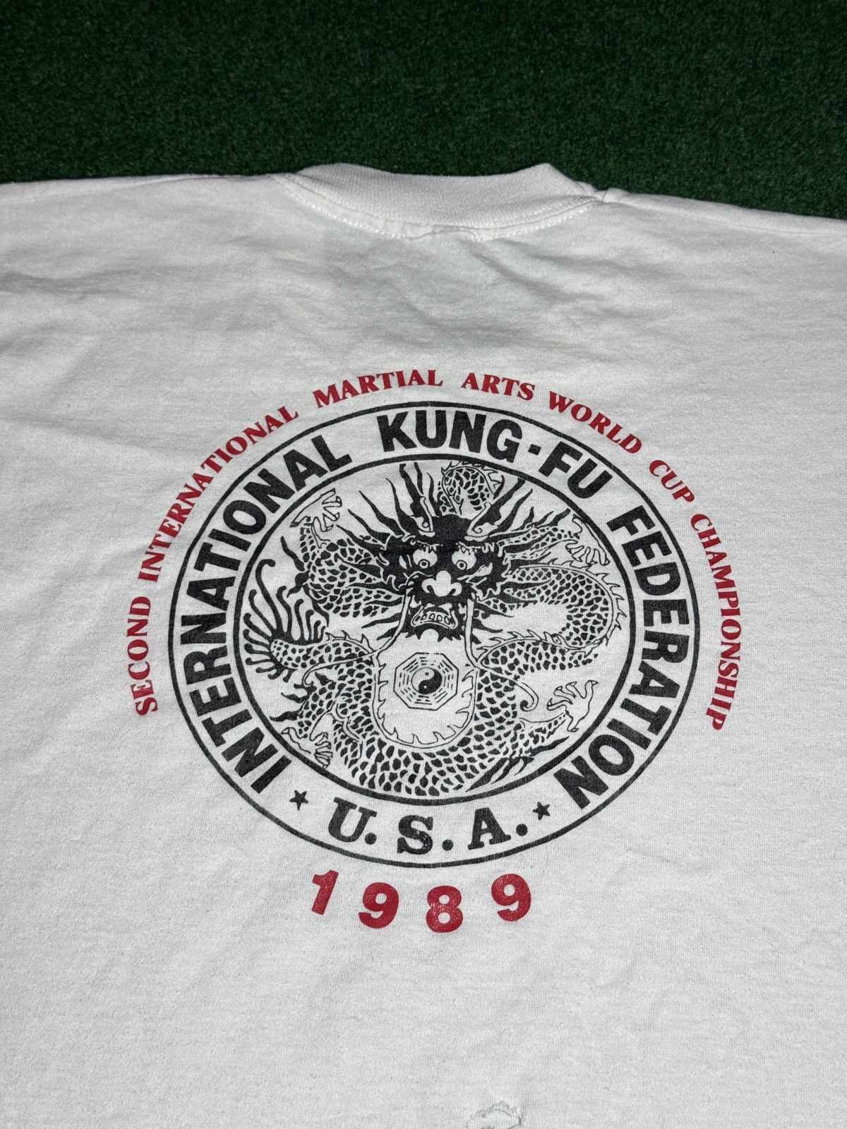 Vintage Vtg 80s International Martial Arts World Cup Kung Fu T Shirt Size US M / EU 48-50 / 2 - 2 Thumbnail