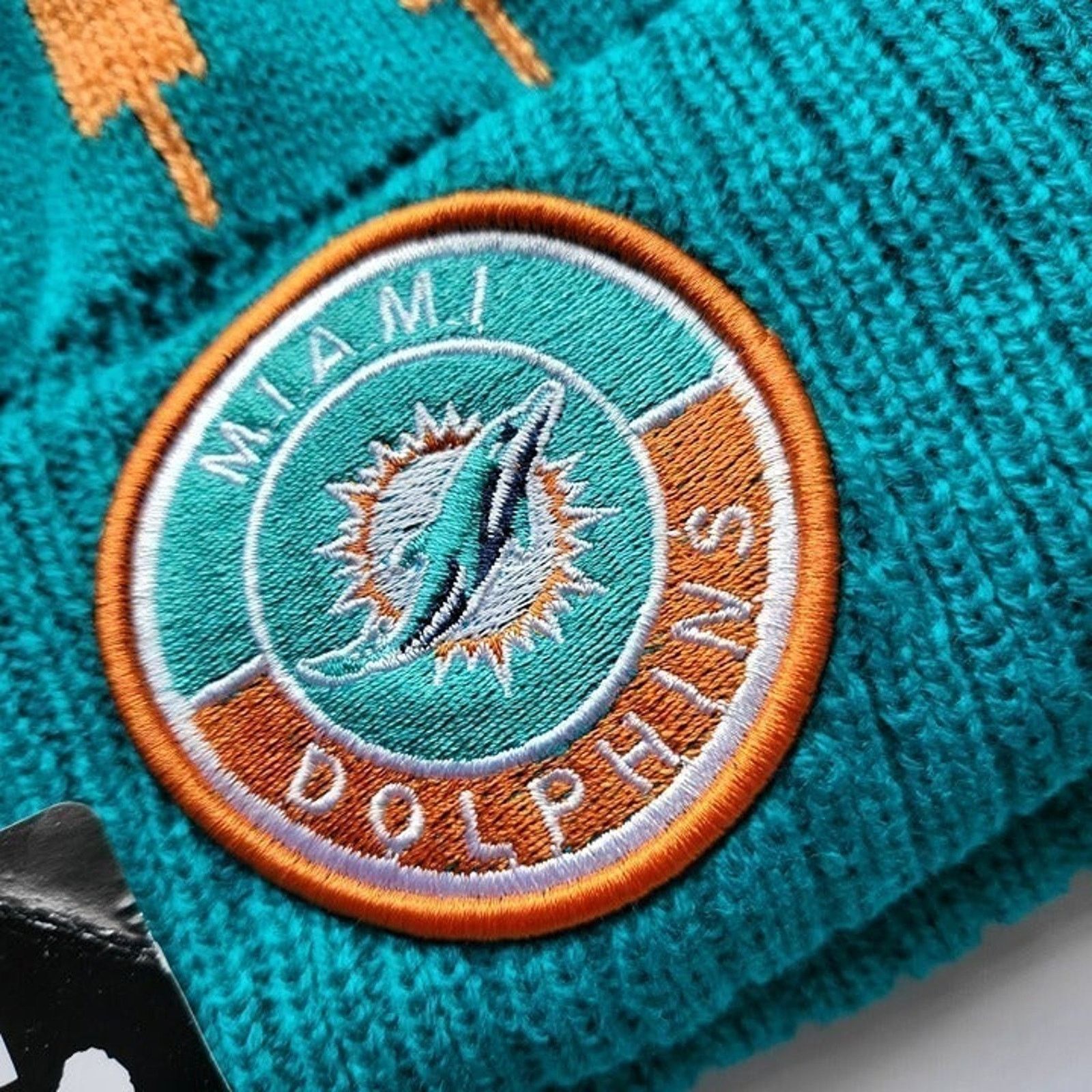Other NWT Miami Dolphins Sports Knit Pom Beanie Fleece Lining Size ONE SIZE - 3 Thumbnail