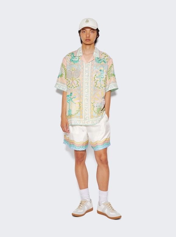 Casablanca o1mle0326 Drawstring Silk Shorts Maison De Reve in White Size US 34 / EU 50 - 2 Thumbnail