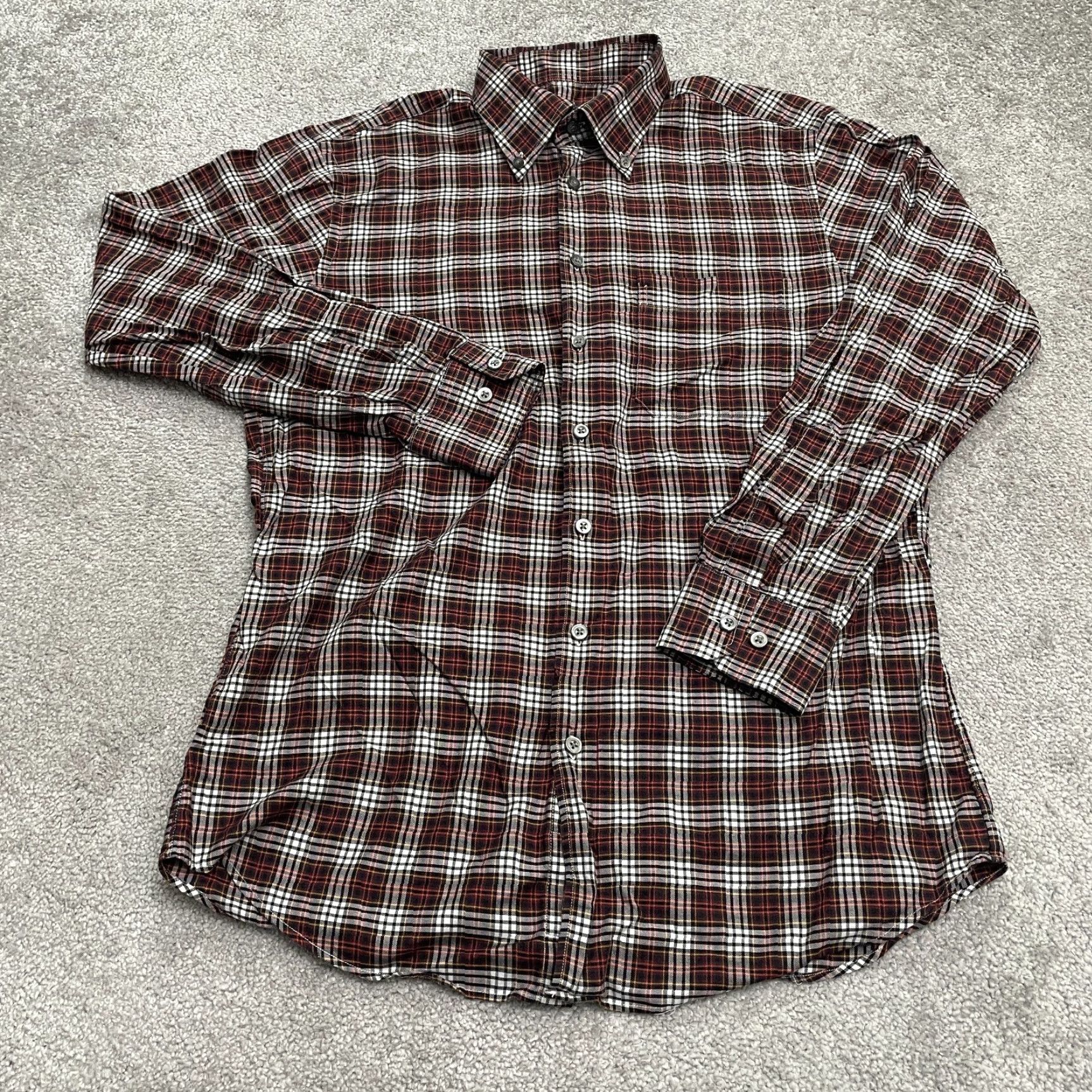 Vintage Scott Barber Button Up Shirt Mens M Multi Plaid Long Sleeve Cotton Casual Regular Size US M / EU 48-50 / 2 - 2 Thumbnail