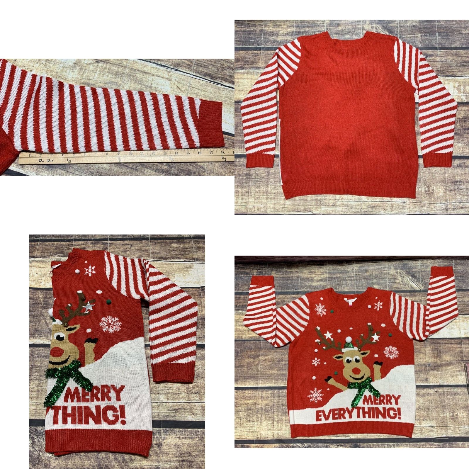Vintage VINTAGE Christmas Sweater Woman’s XXXL Reindeer Jingle Bells Red White 3D Festive Fun Size XXL / US 16-18 / IT 52-54 - 8 Thumbnail