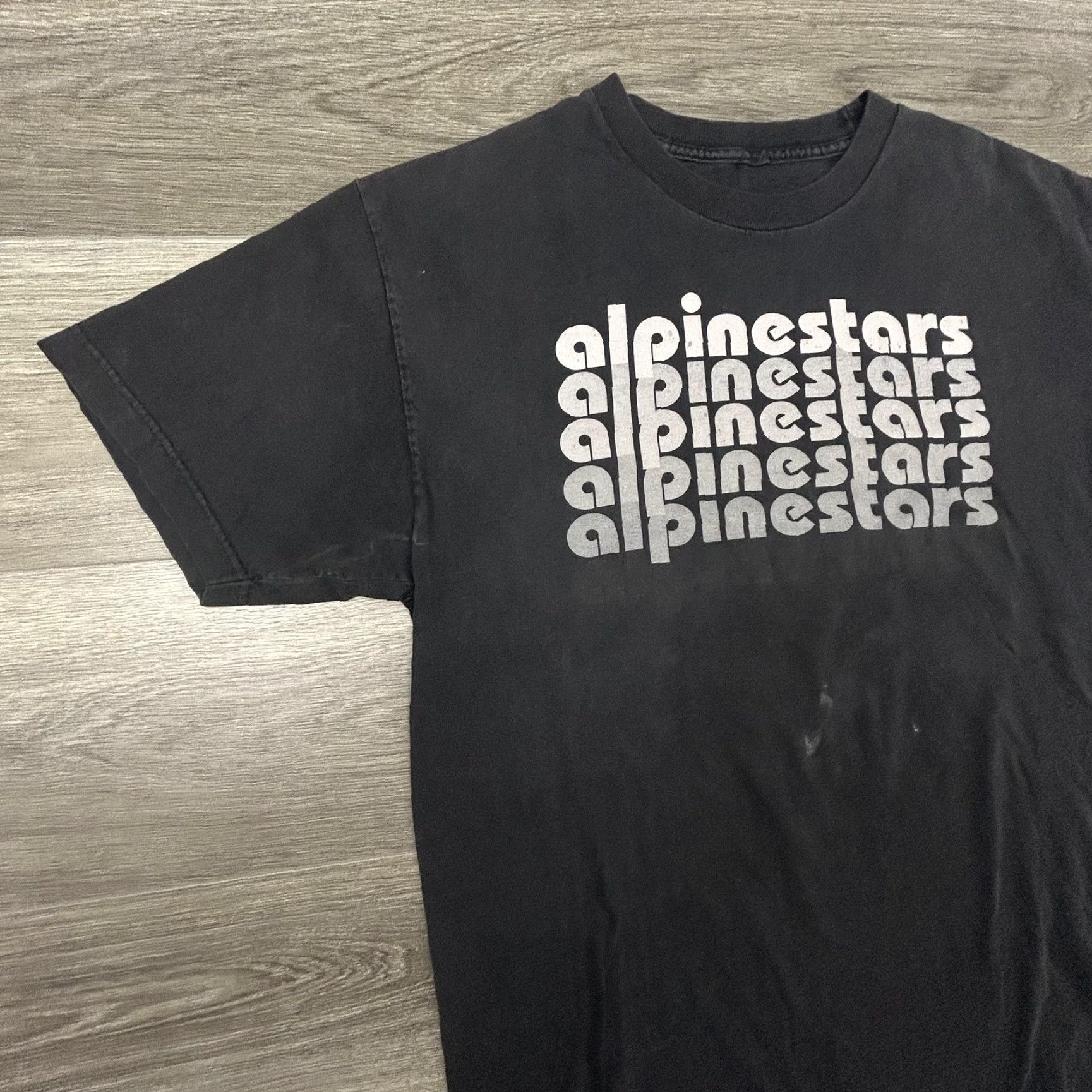 Alpinestars VINTAGE Alpinestars Shirt Mens Large Black Faded Logo Racing Motocross Tee Y2K Size US L / EU 52-54 / 3 - 3 Thumbnail