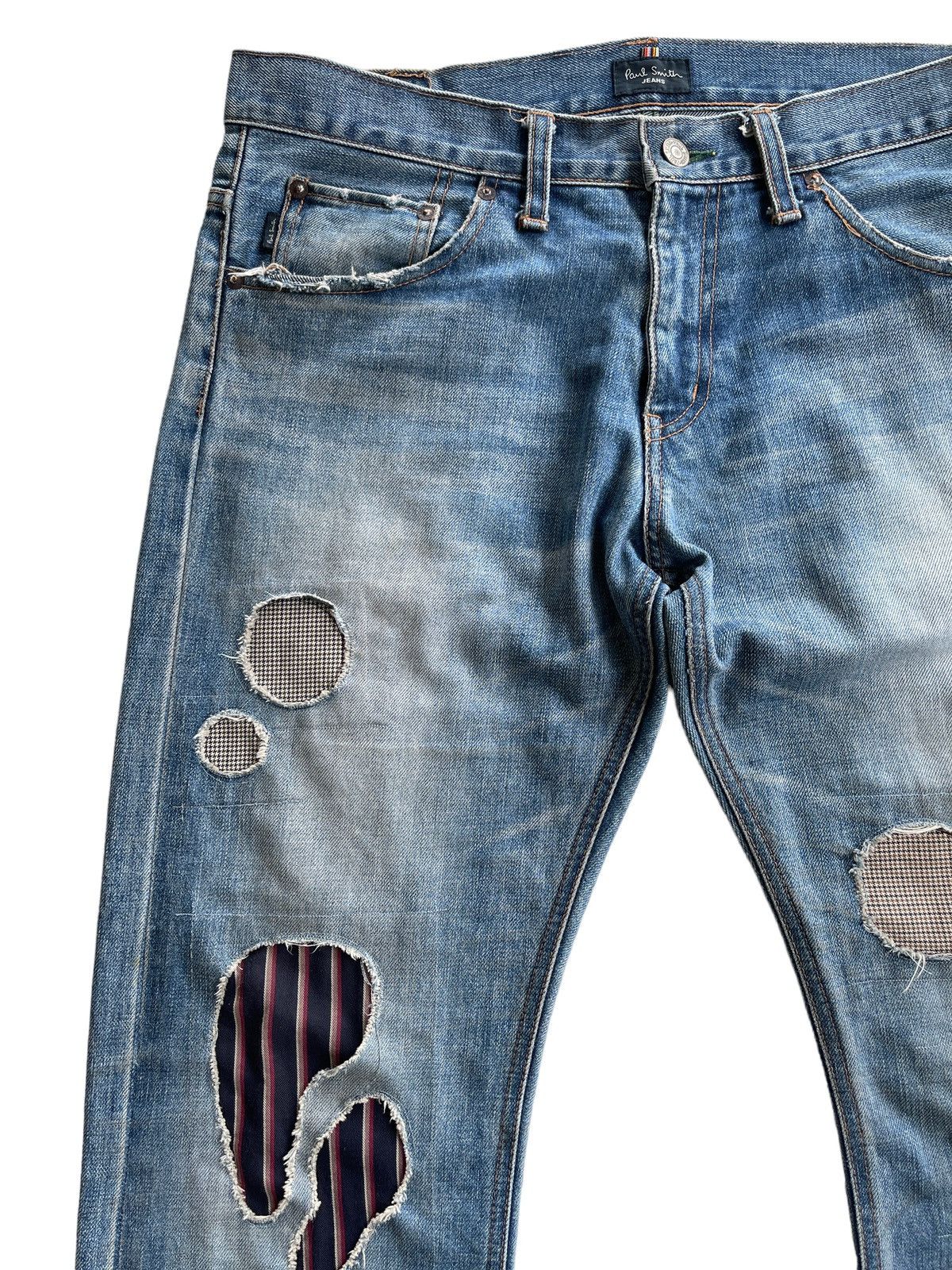 Paul Smith Paul Smith Distressed Patchwork Jeans Size US 34 / EU 50 - 6 Thumbnail