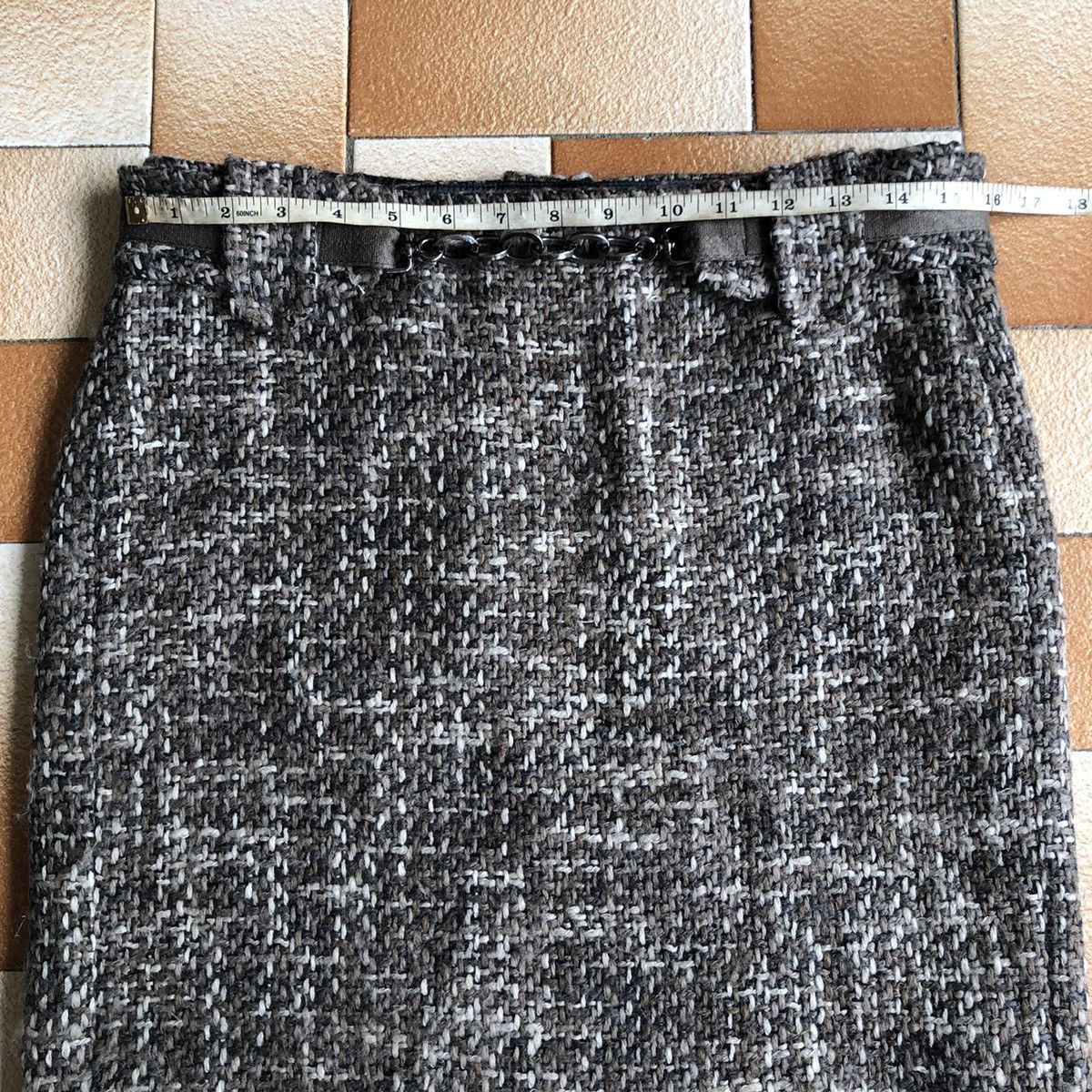 Max Mara S MAC MARA Tweed Wool Blend Mini Skirt Size 28" / US 6 / IT 42 - 3 Thumbnail