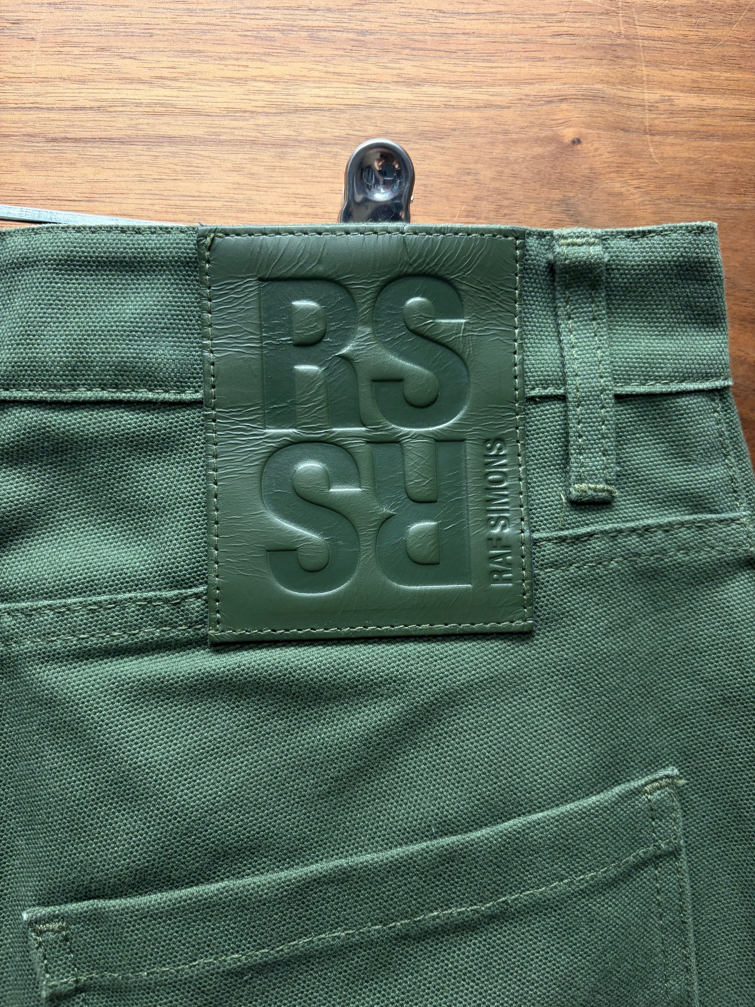 Raf Simons AW2022 Raf Simons Green ‘RS Patch’ Logo Wide Leg Denim Size US 30 / EU 46 - 4 Thumbnail