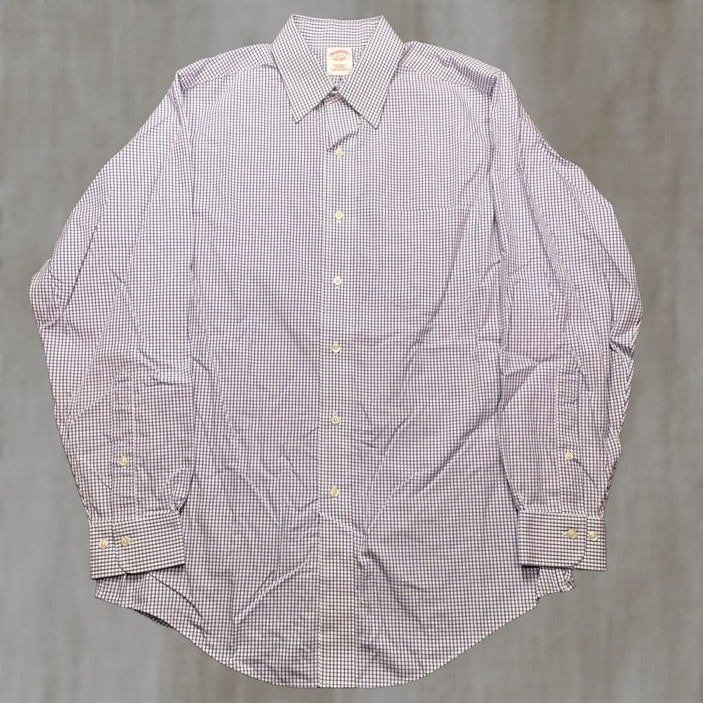 Brooks Brothers Brooks Brothers Shirt Mens Medium Blue Check Non Iron Long Sleeve Cotton Classic Size US M / EU 48-50 / 2 - 1 Thumbnail