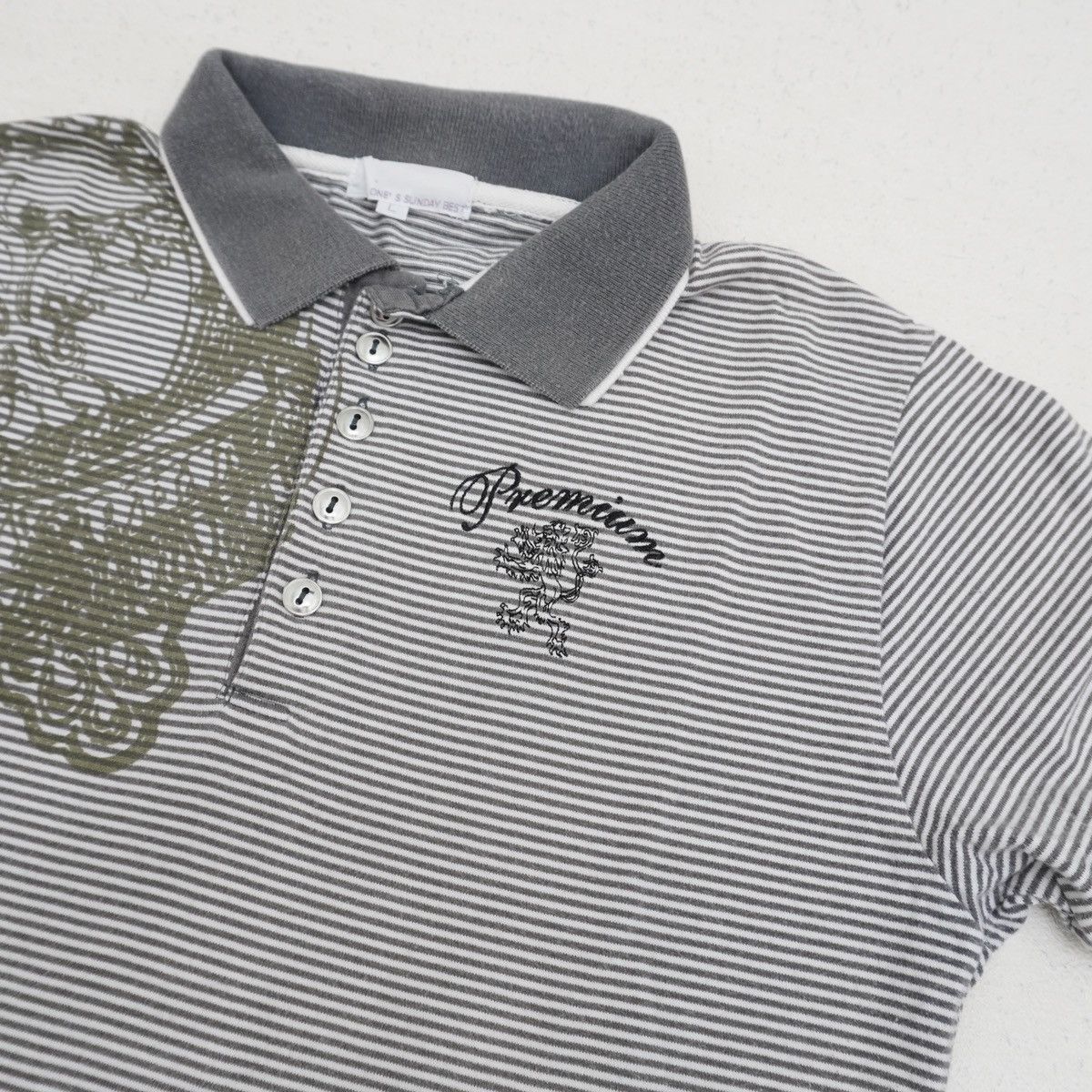 Japanese Brand Vintage Bohemian Striped Polo Tee Y2K Graphic Top Size US L / EU 52-54 / 3 - 4 Thumbnail
