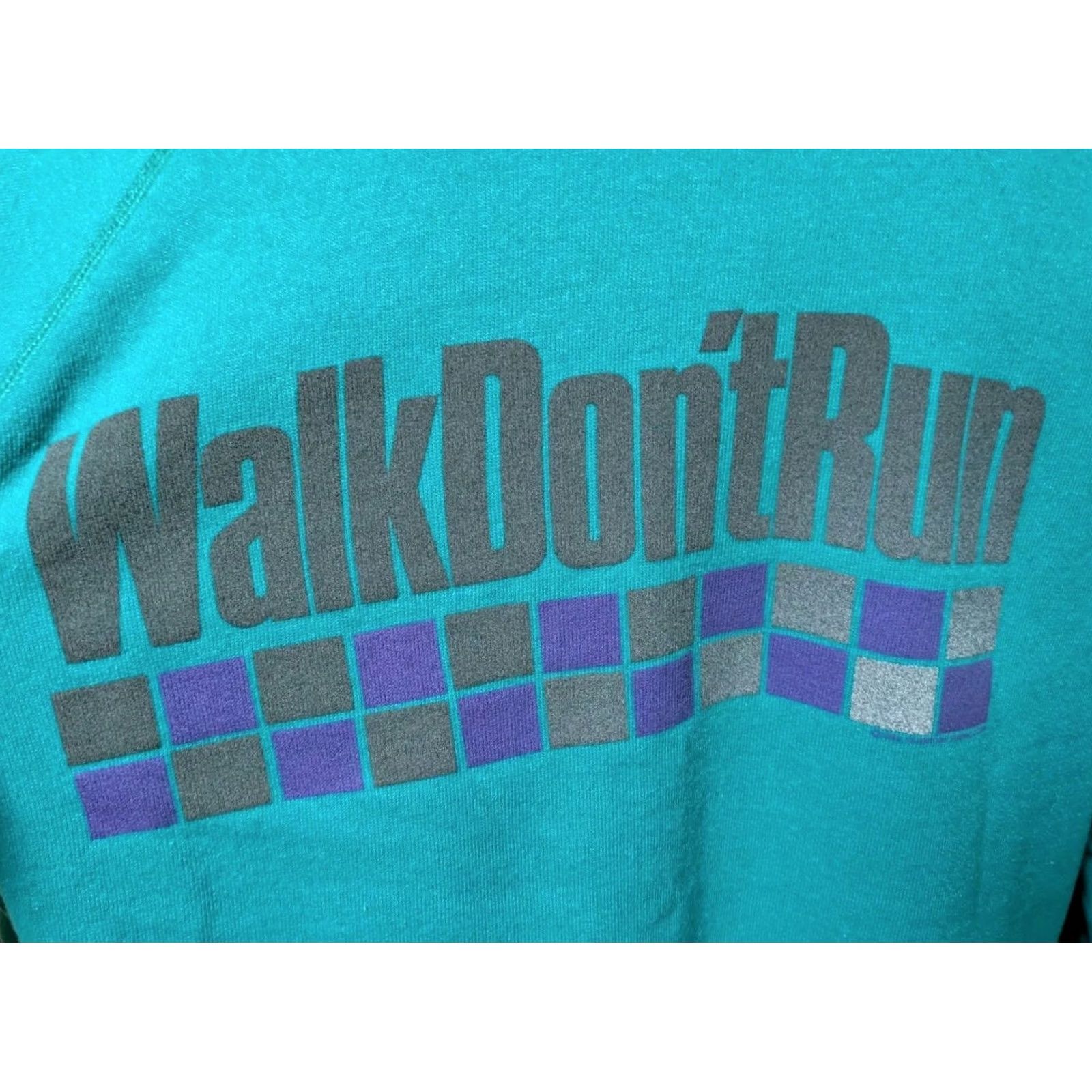 Gildan VTG 80s Walk Don't Run Sweatshirt XL Blue Gildan Crew Neck Unisex Adults Long Sleeve Cotton Blend 80s Music Winter Fall Size US XL / EU 56 / 4 - 6 Thumbnail