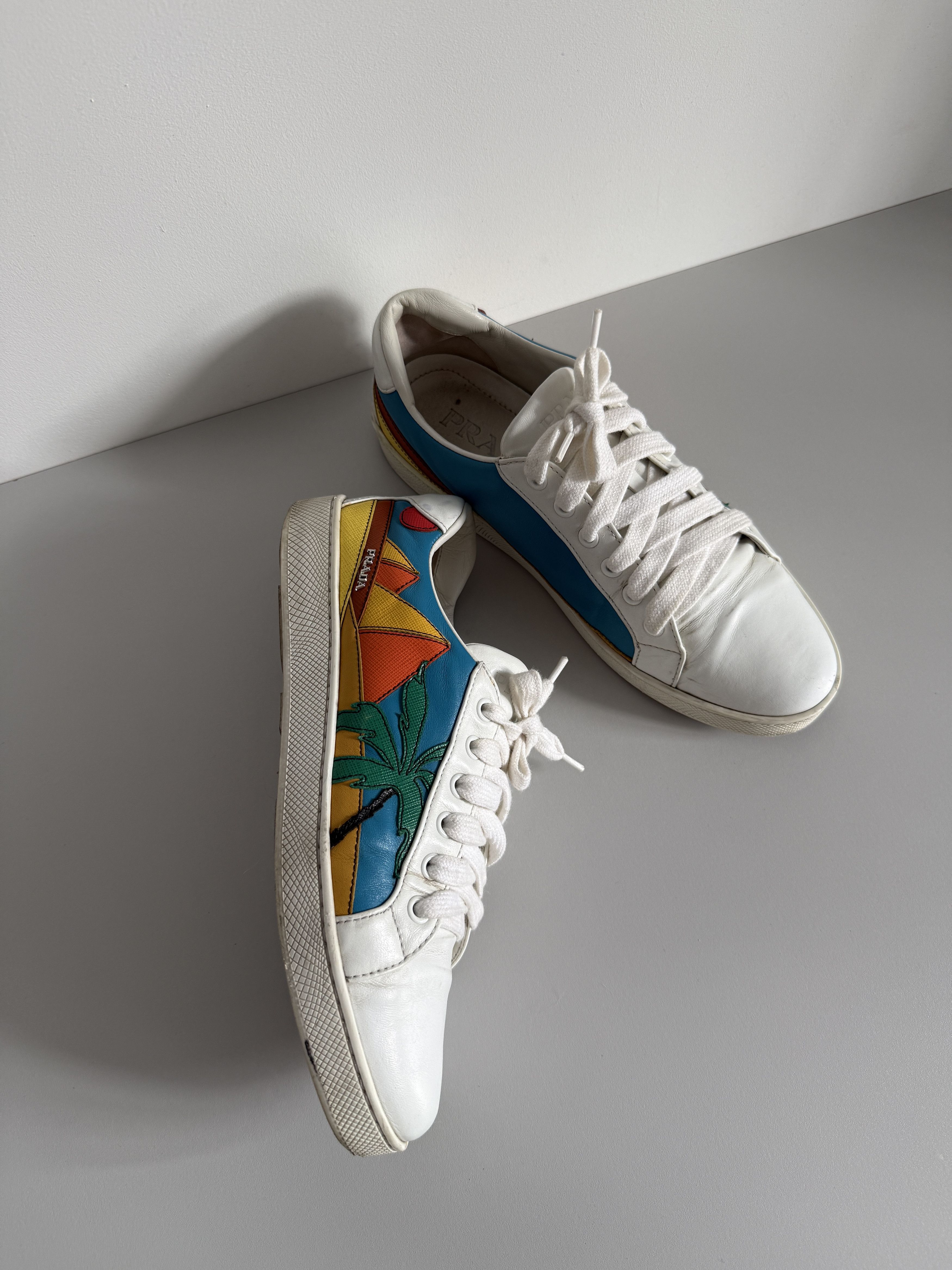 Prada Prada Egyptian Pyramid Low Sneakers Size US 8 / IT 38 - 2 Thumbnail
