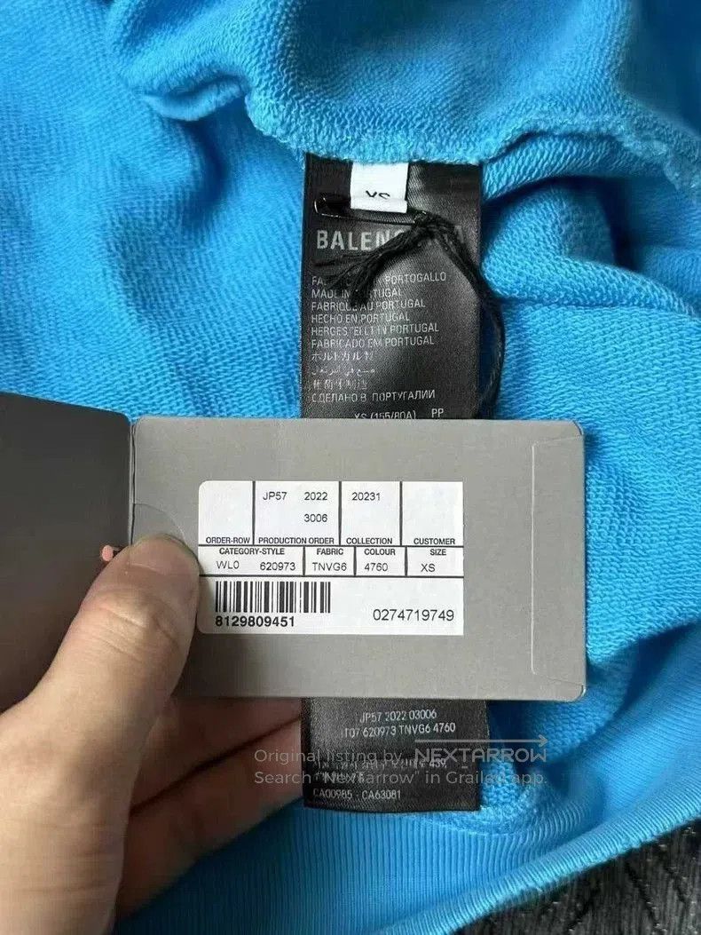 Balenciaga Balenciaga Blue Distressed Coke Hoodie. Size US XS / EU 42 / 0 - 6 Thumbnail