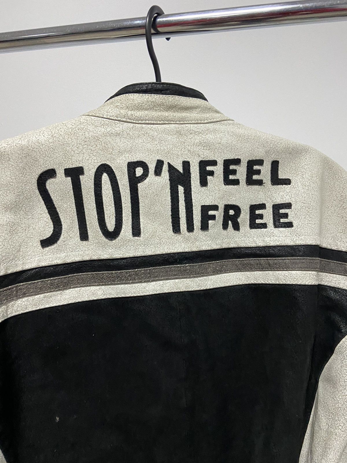 Vintage Moto team leather jacket follow me I'm famous big logo Size US XXL / EU 58 / 5 - 6 Thumbnail