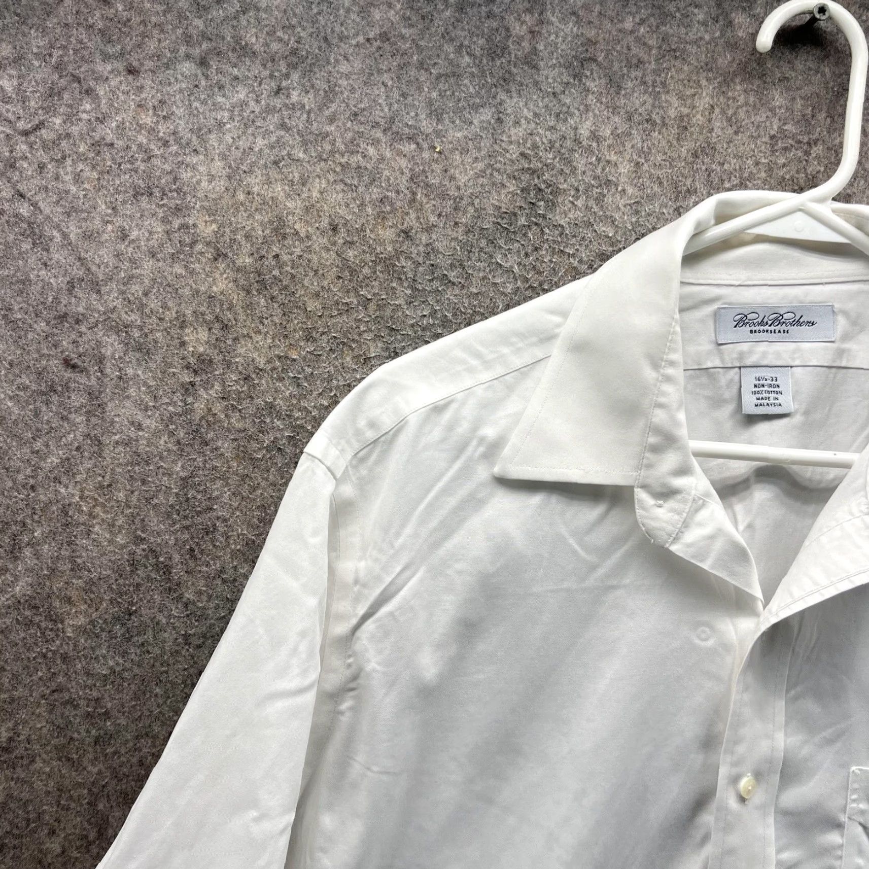 Brooks Brothers Brooks Brothers Dress Shirt Mens 16.5 33 White Classic Fit Non Iron Cotton Shirt Mens Long Sleeve Size 46R - 7 Thumbnail