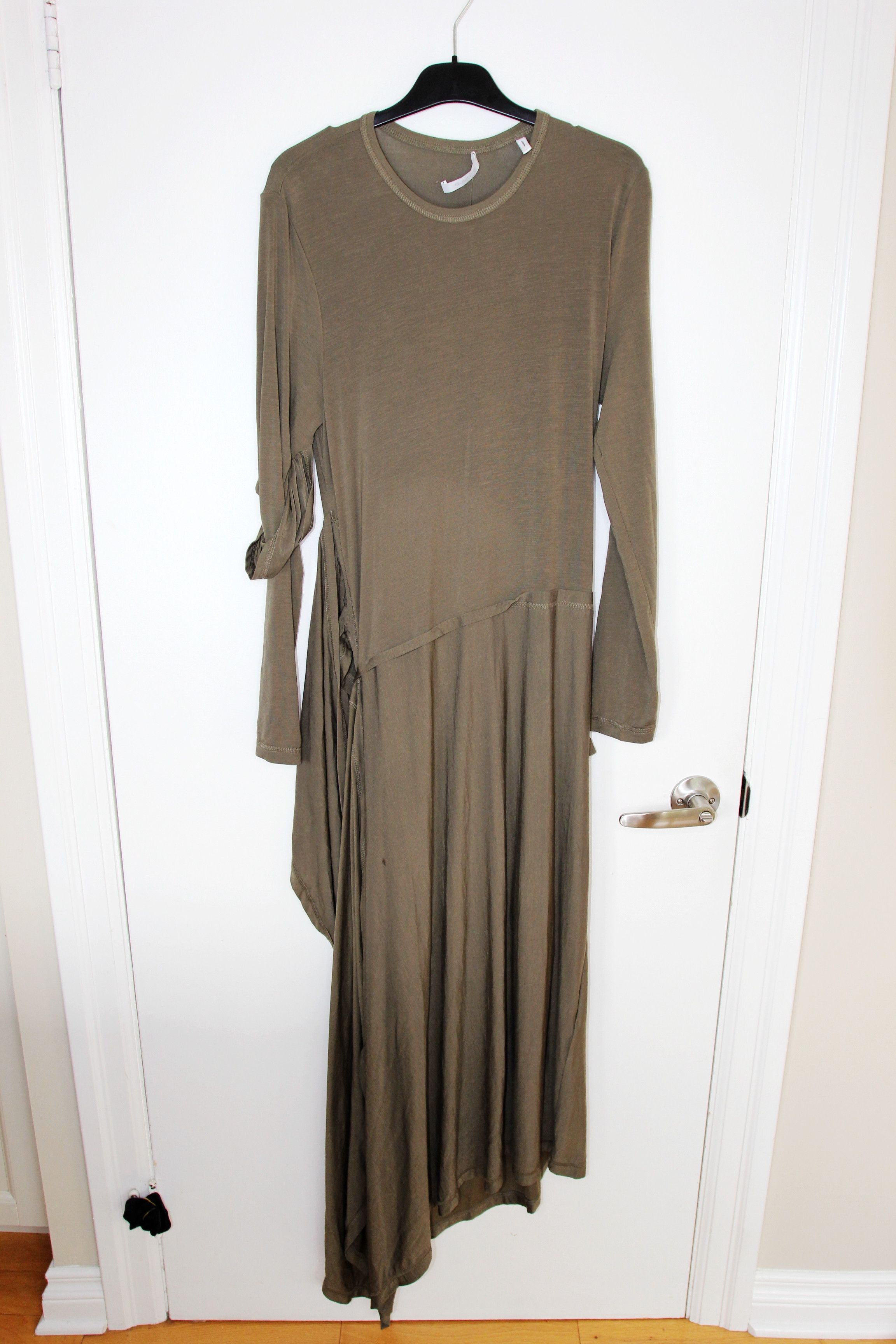 Helmut Lang BNWT SS25 HELMUT LANG KHAKI PROTECTION MIDI DRESS L Size L / US 10 / IT 46 - 2 Thumbnail