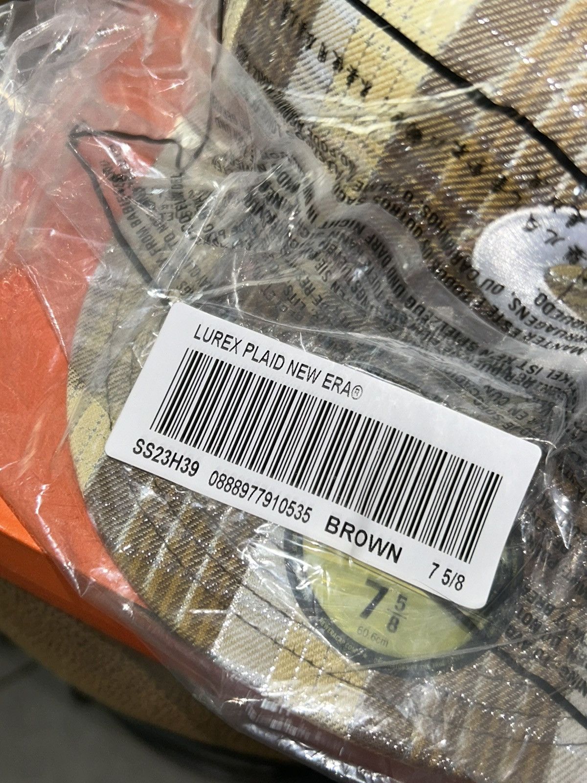 Supreme Supreme Metallic Plaid S Logo New Era Hat Brown SS23 NEW Size ONE SIZE - 3 Thumbnail