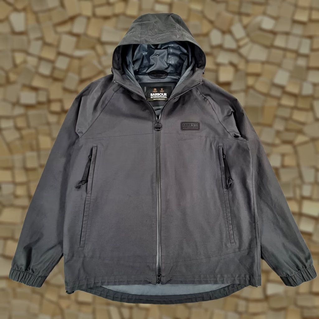 Barbour Barbour International Mens Jacket Black Medium Berkley Waterproof Hooded Jacket Size US M / EU 48-50 / 2 - 1 Thumbnail