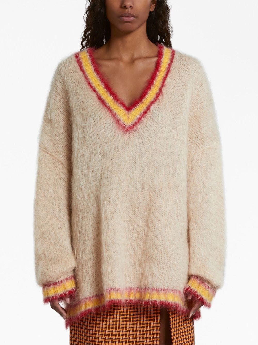 Marni o1w1db10824 Blend Jumper in Ecru Size XL / US 12-14 / IT 48-50 - 2 Thumbnail
