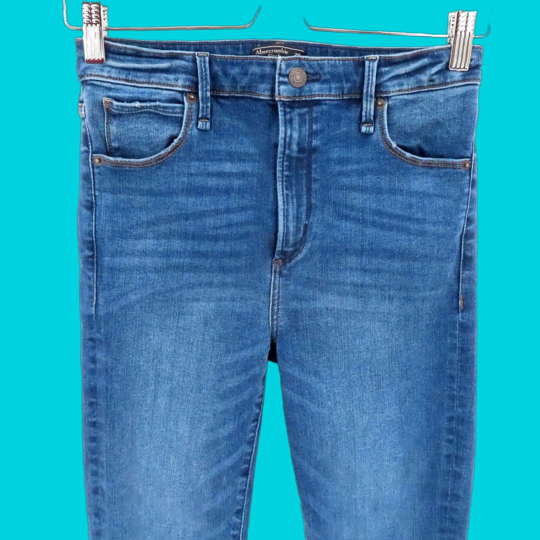 Abercrombie & Fitch Abercrombie & Fitch Simone High Rise Super Skinny Blue Denim Jeans Women 26 2L Size 26" / US 2 / IT 38 - 1 Thumbnail
