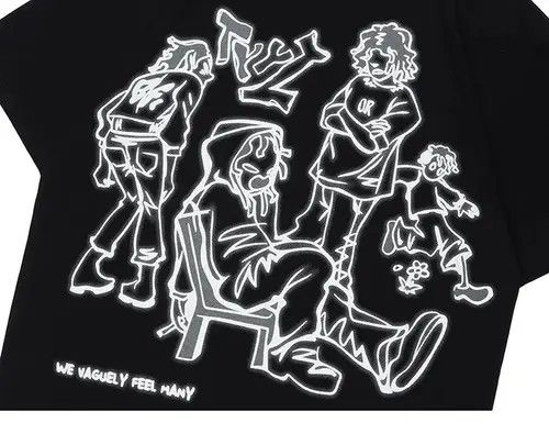Other Streetwear Funny Anime Cartoon Graphic Oversized T-Shirt y2k Size US L / EU 52-54 / 3 - 4 Thumbnail