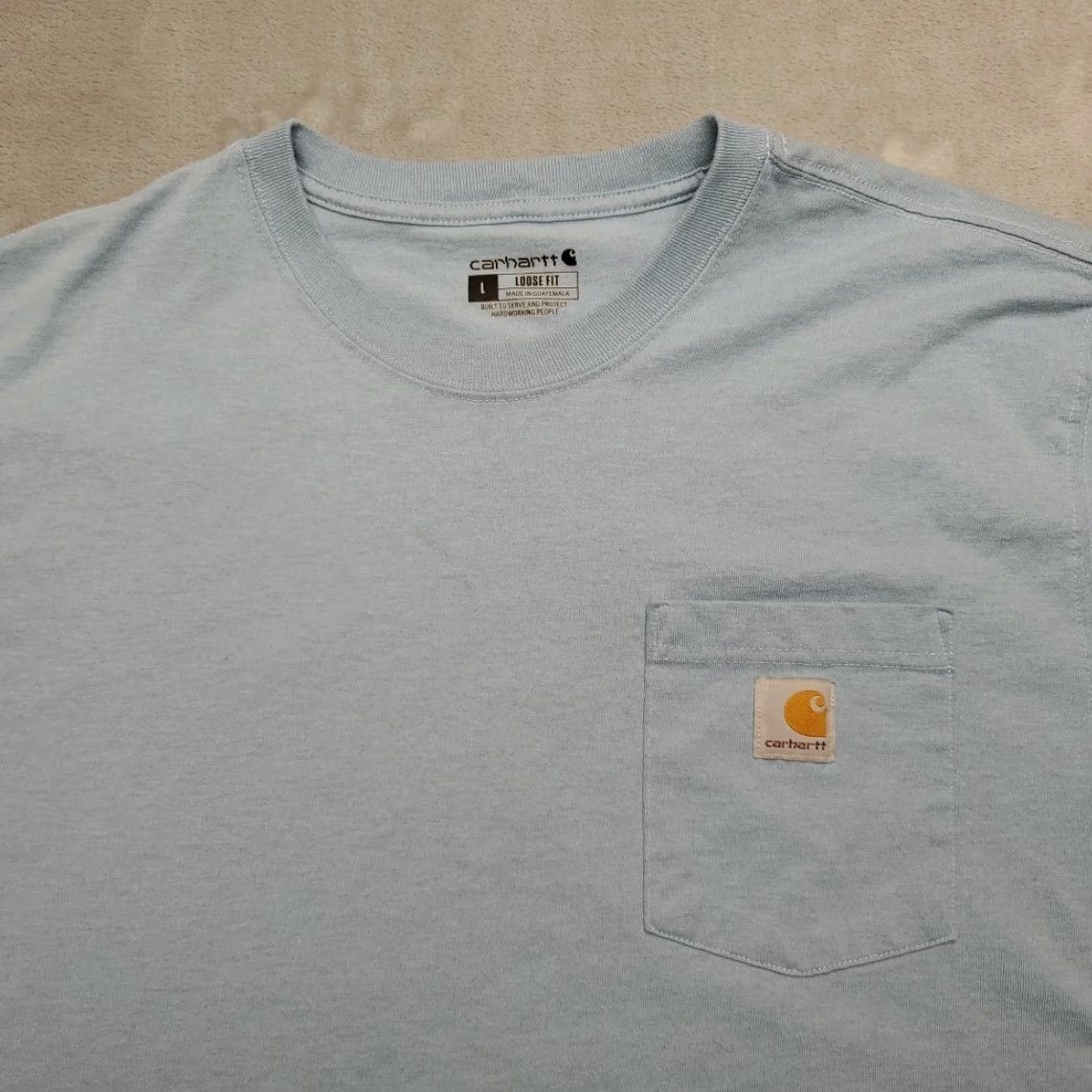 Carhartt Carhartt Shirt Mens Large Blue Loose Fit Short Sleeve Crewneck Pocket Work TEE Size US L / EU 52-54 / 3 - 2 Thumbnail