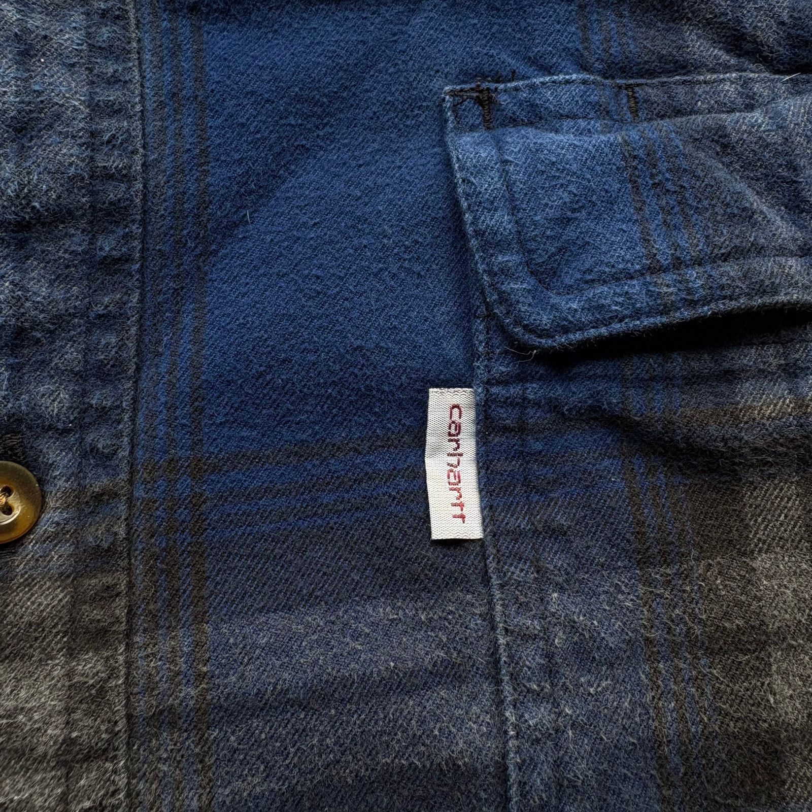 Carhartt Beautiful Vintage Y2K Carhartt Blue Thick Flannel Shirt Size US XXL / EU 58 / 5 - 3 Thumbnail