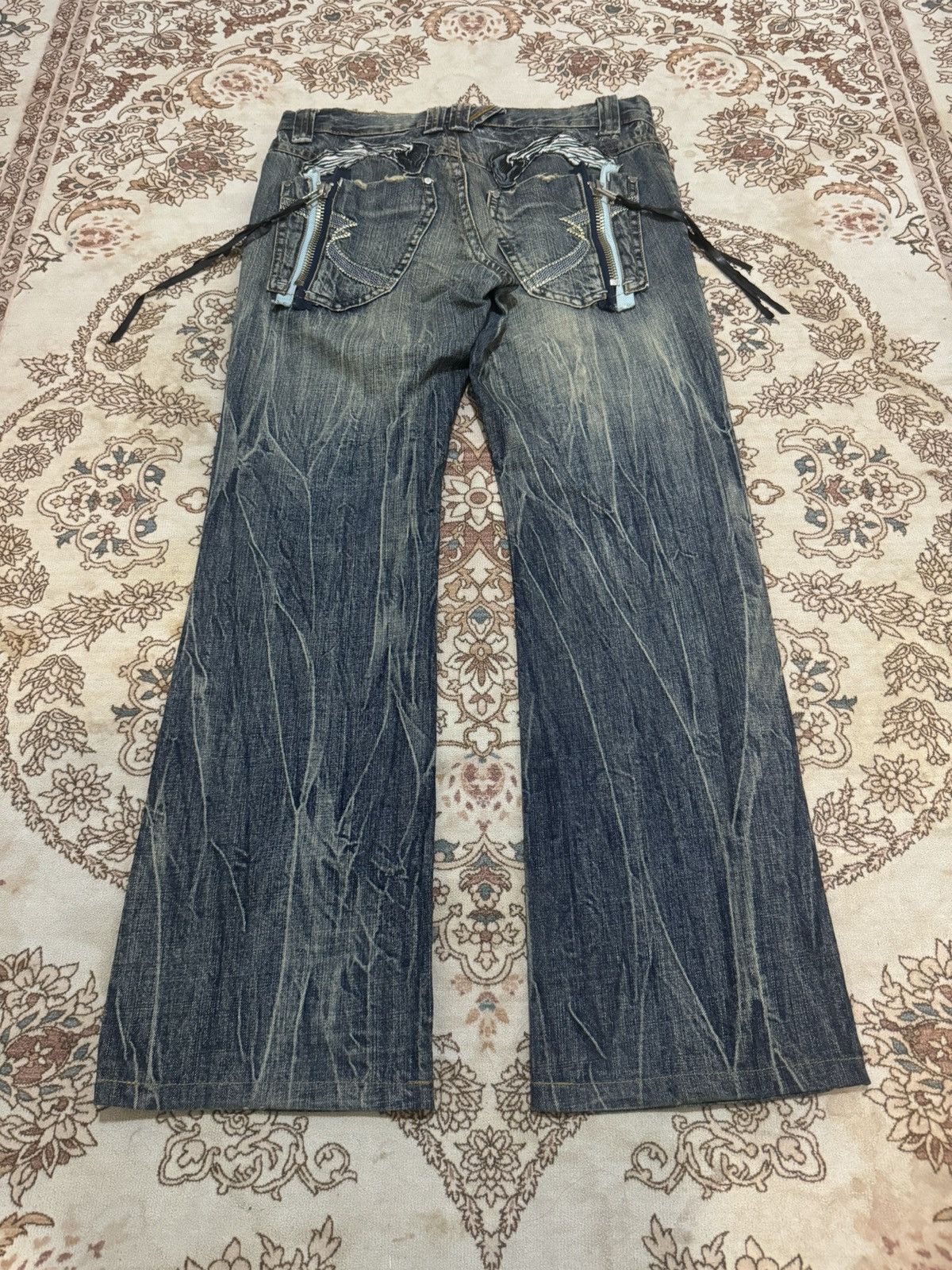 Japanese Brand × Vintage × semanticdesign Vintage Semantic Design Japan Wings Flare Jeans Size US 33 - 5 Thumbnail