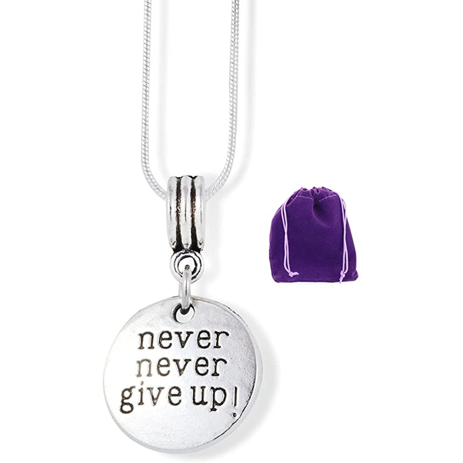 & Other Stories Never Give Up Necklace - Inspirational Saying Charm Necklace Size ONE SIZE - 1 Thumbnail