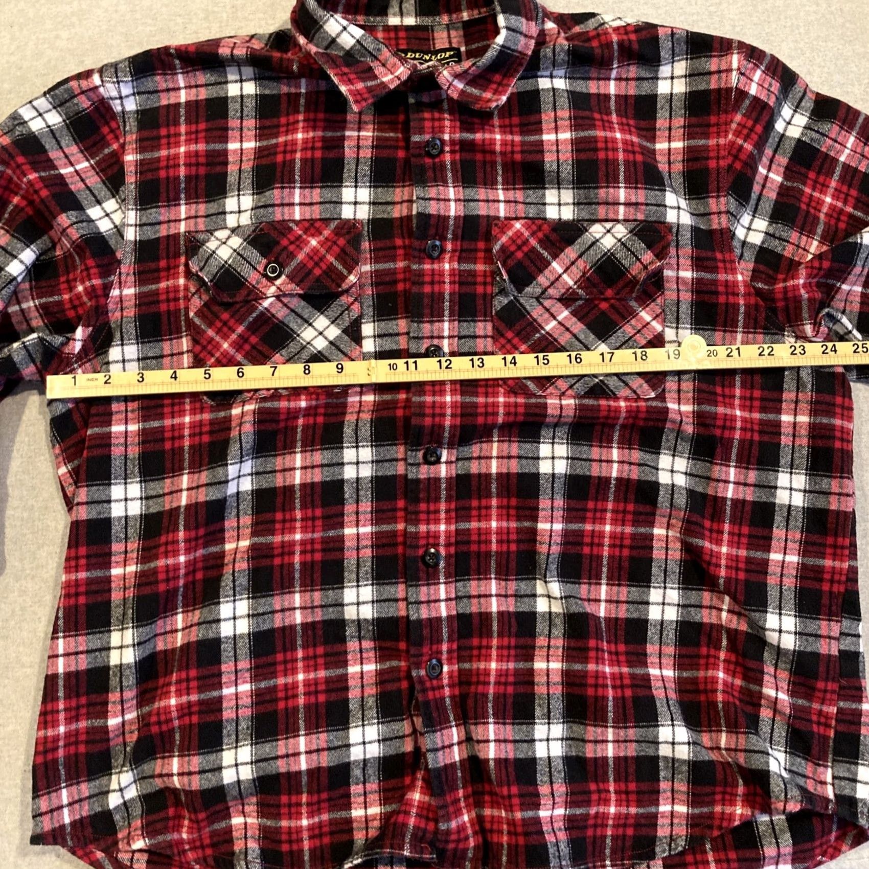 Dunlop Dunlop Workwear Button-Up Shirt XL Men Flannel Red Black White Plaid Long Sleeve Button-Down multicolor Colorful Pattern Size US XL / EU 56 / 4 - 4 Thumbnail