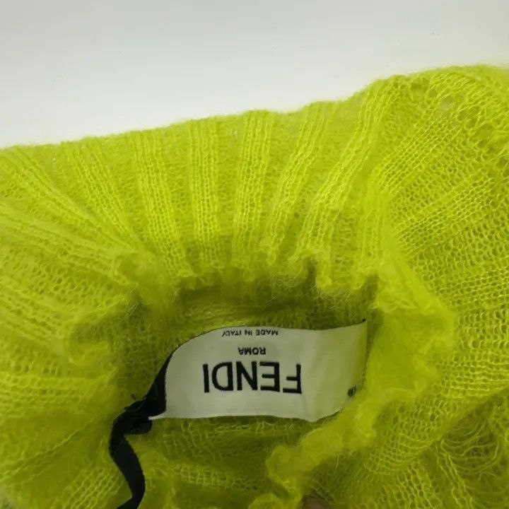 Fendi Fendi Green Long Sleeve Sweater with Ruffle Hem -2507 Size S / US 4 / IT 40 - 5 Thumbnail