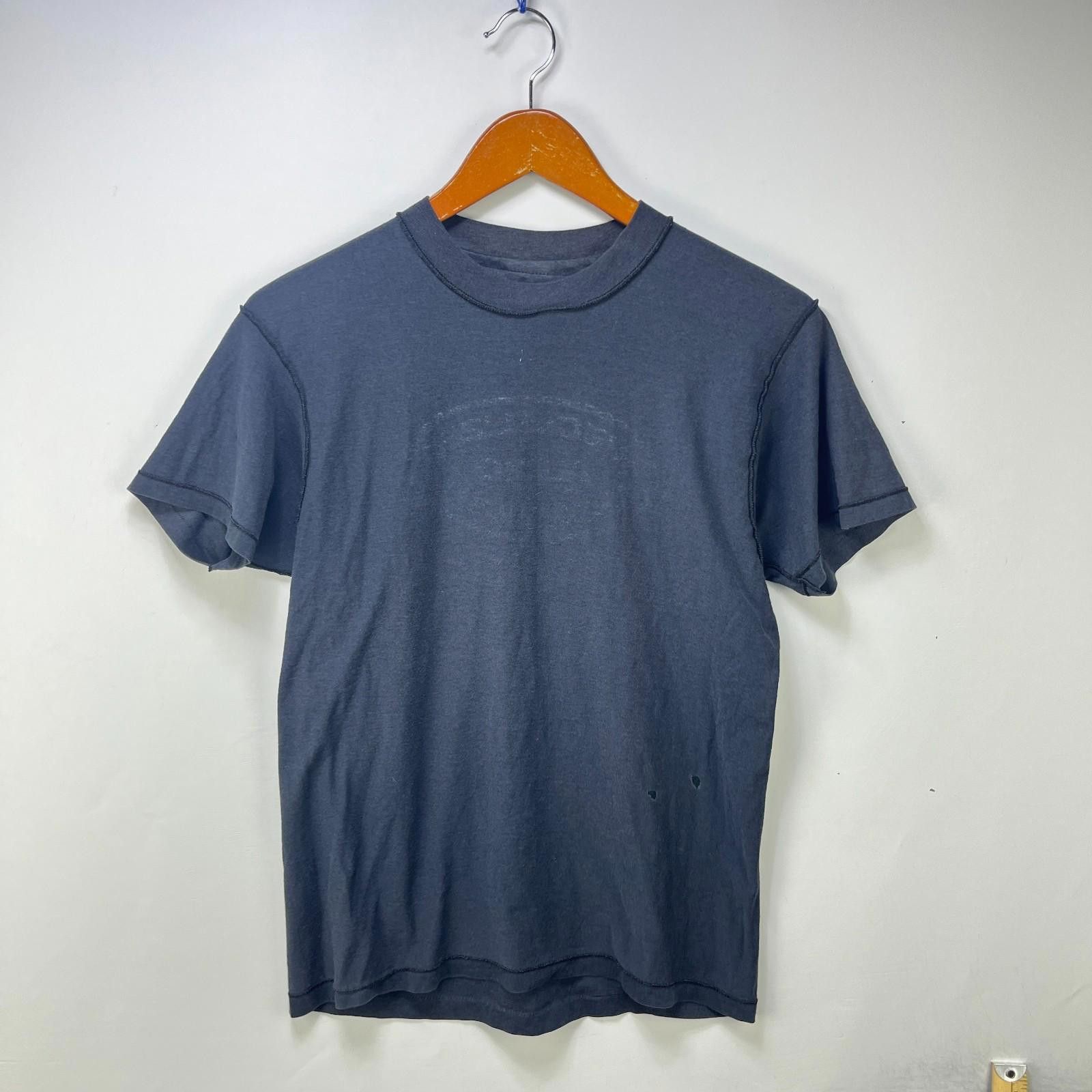 Hanes Vintage 80s Faded Blank Black Hanes Shirt Large Inside Out Size US L / EU 52-54 / 3 - 1 Thumbnail