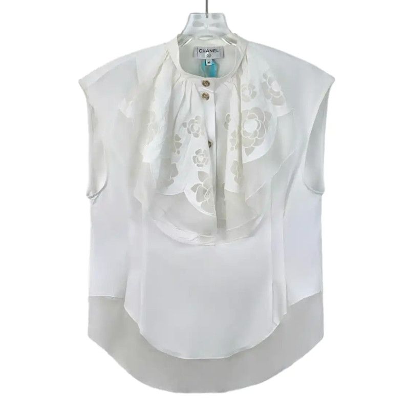 Chanel White Cotton Women's Shirt 0089