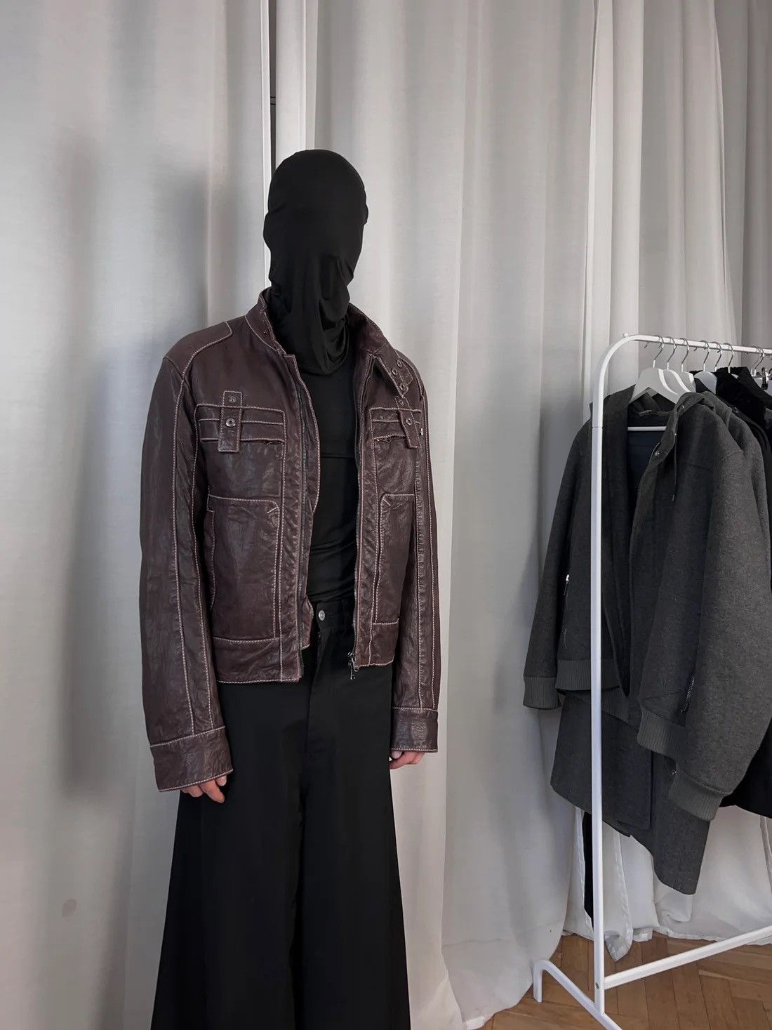 Dirk Bikkembergs Dirk Bikkembergs Contrast Stitch Sheep Leather Jacket Size US XL / EU 56 / 4 - 2 Thumbnail