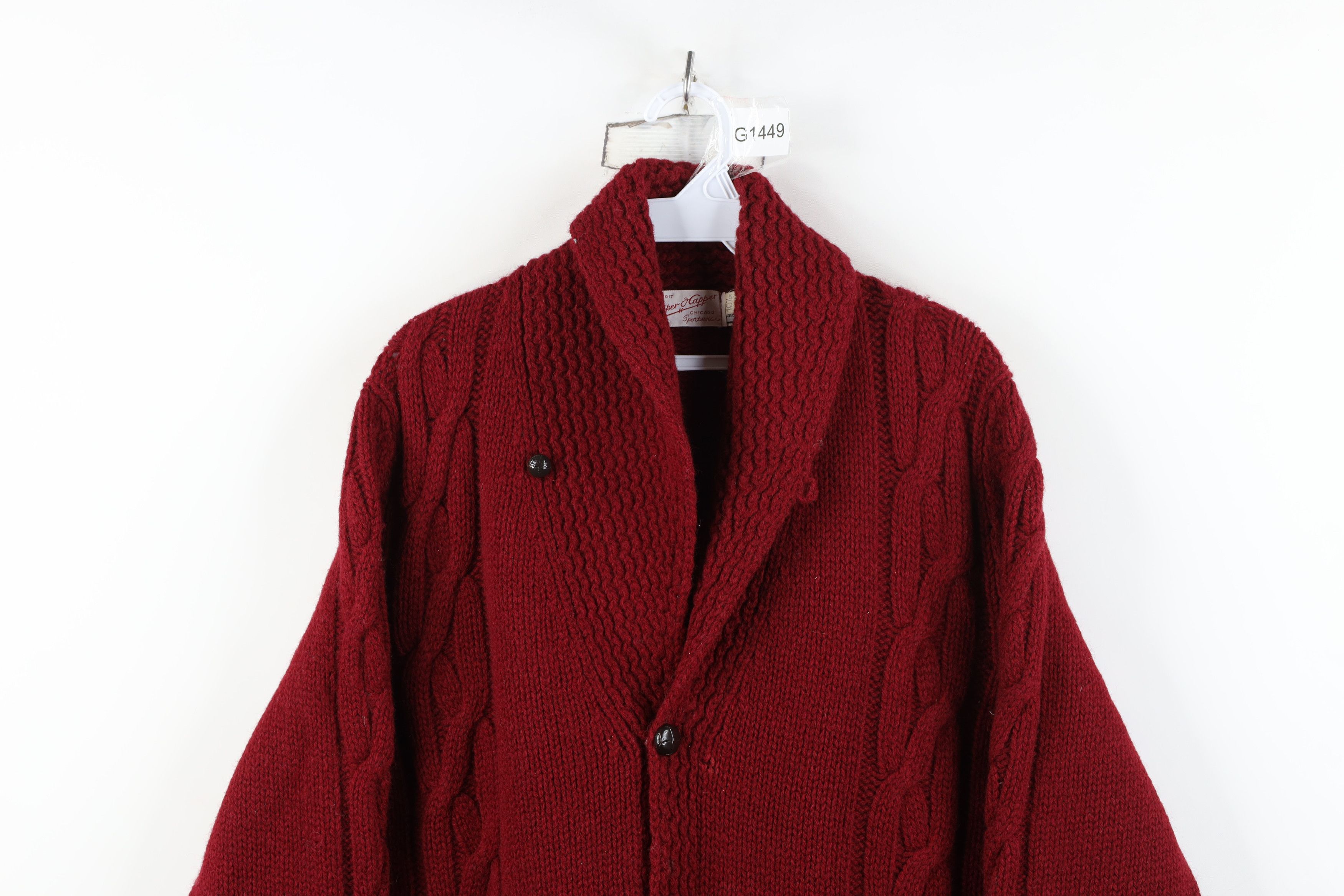 Vintage Vintage 50s 60s Streetwear Cable Shawl Cardigan Sweater USA Size US XL / EU 56 / 4 - 2 Thumbnail
