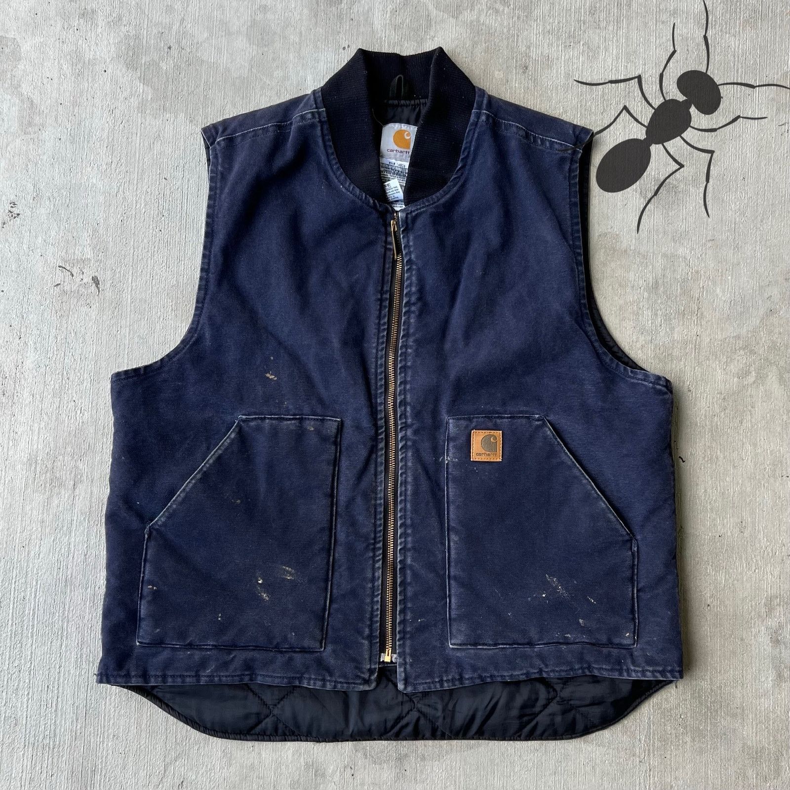 Carhartt × Vintage Carhartt V02 MDT blue quilted work wear vest Size US L / EU 52-54 / 3 - 1 Thumbnail