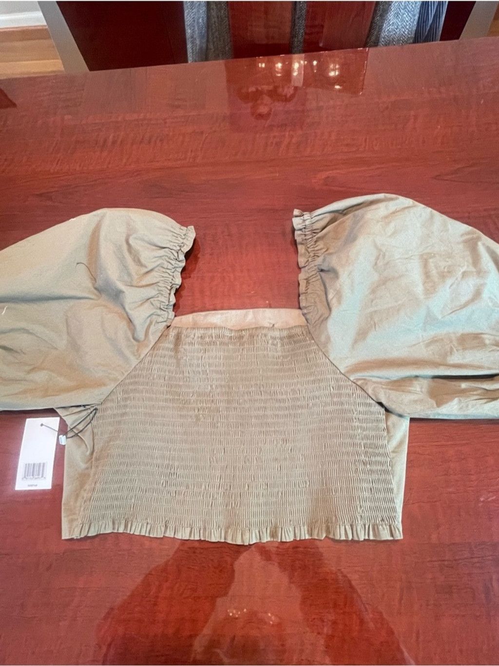Jason Wu Jason Wu Puff Sleeve Smocked Crop Top XL Square Neck Size XL / US 12-14 / IT 48-50 - 8 Thumbnail