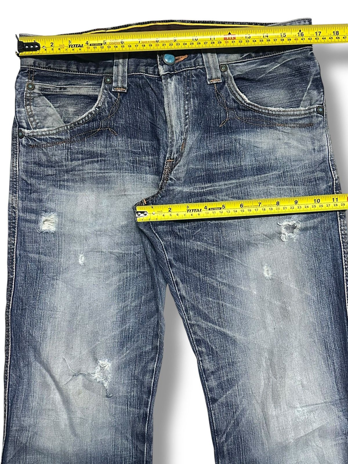 Edwin Vintage Edwin Bluetrip Leather Tag Wideleg Style Faded Wash Size US 33 - 13 Thumbnail
