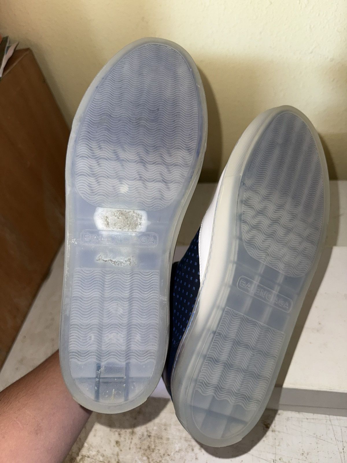 Balenciaga Balenciaga Leather High-Top Trainers Blue/White Size US 9 / EU 42 - 11 Thumbnail