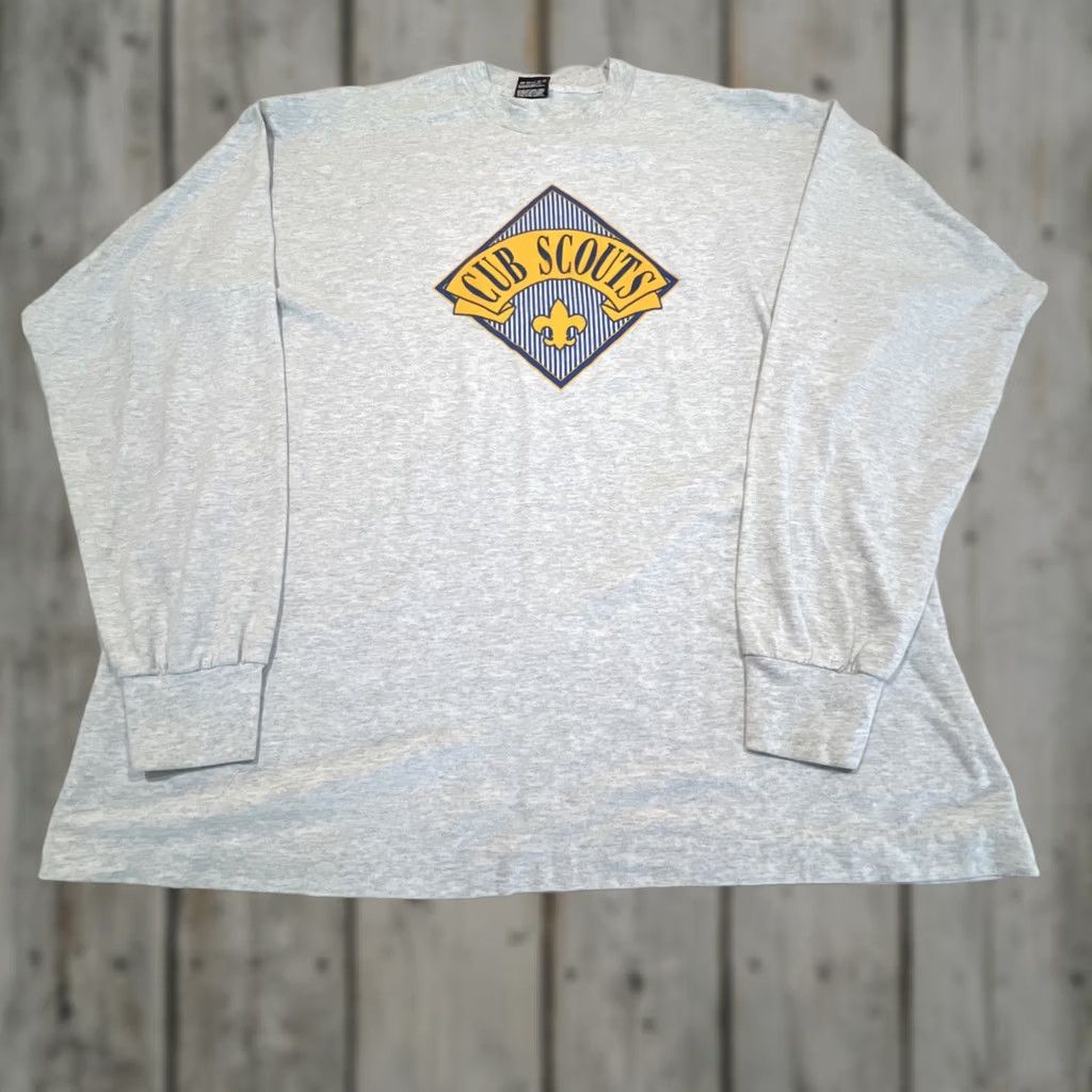 Fruit Of The Loom VINTAGE Best Fruit of the Loom Cub Scouts Shirt Mens 2XL Gray Long Sleeve Single Stitch 90s Emblem Graphic Print Logo Size US XXL / EU 58 / 5 - 1 Thumbnail