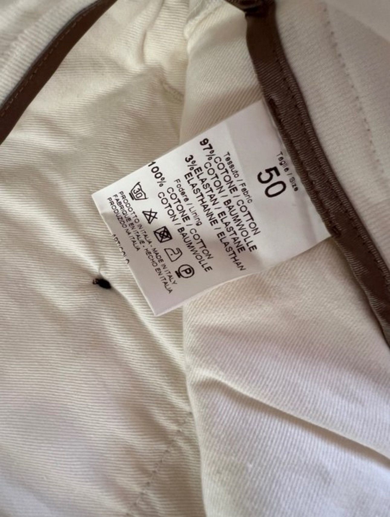 Pal Zileri Pal Zileri - Trousers White - Cotton - Size: L Size US 42 / EU 58 - 4 Thumbnail