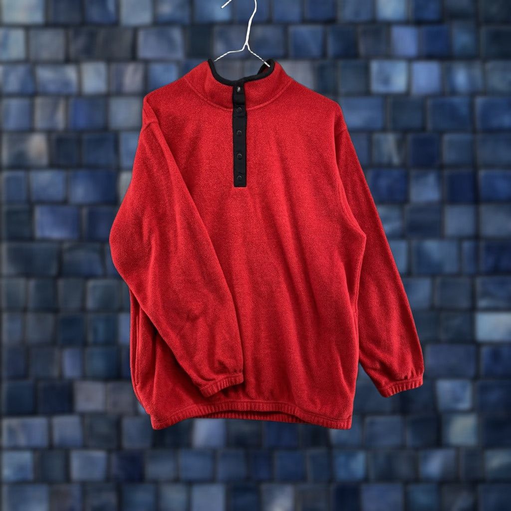 JCPenney VINTAGE USA Olympics Mens Red Pullover Jacket JC Penney 1/4 Snap SZ L Size US L / EU 52-54 / 3 - 1 Thumbnail