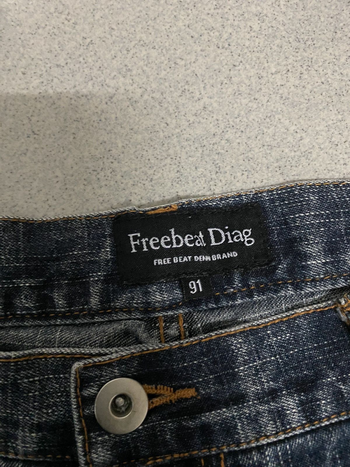 Japanese Brand × Vintage Offer‼️Vintage Freebeat Diag Distress Denim Jeans Size US 36 / EU 52 - 4 Thumbnail