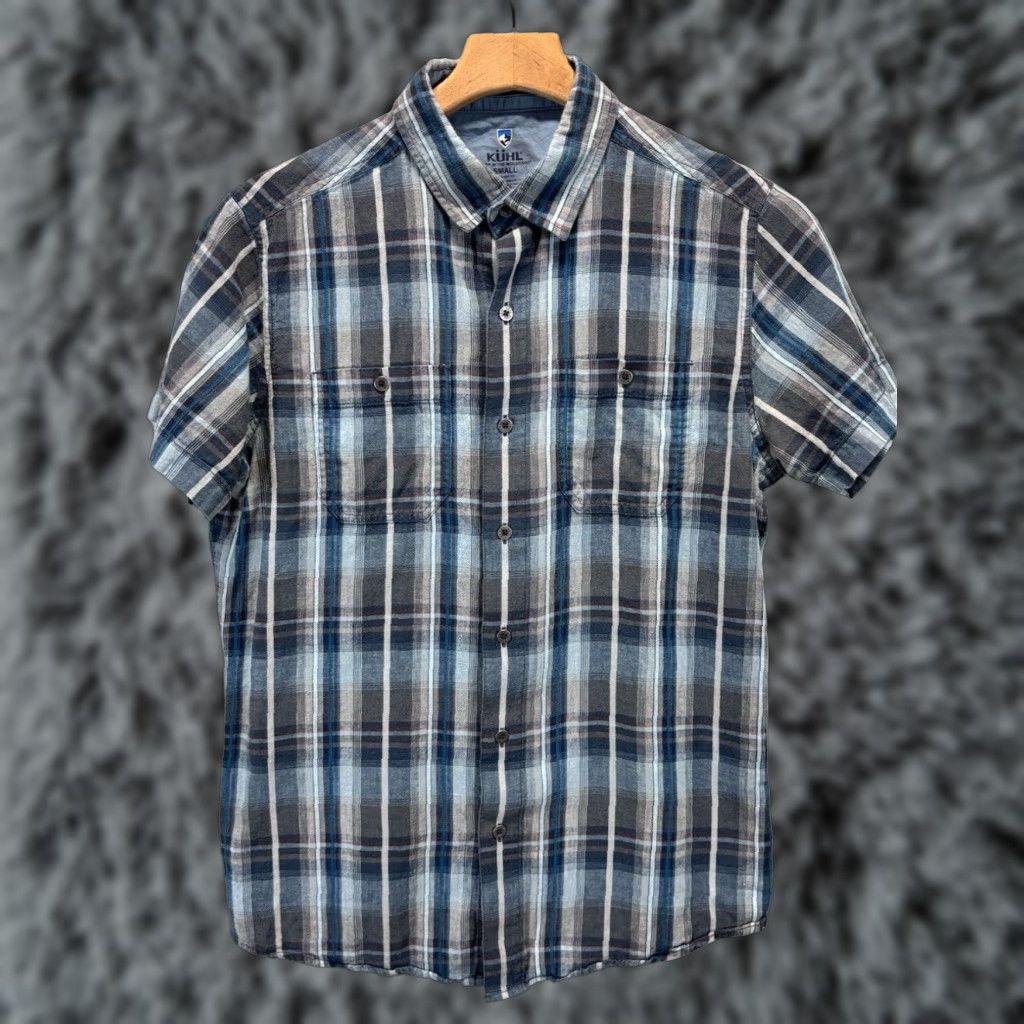 Vintage Kuhl Skorpio Linen Blend Shirt Small Mens Plaid Button Up Outdoor Hike Short Sleeve Size US S / EU 44-46 / 1 - 1 Thumbnail