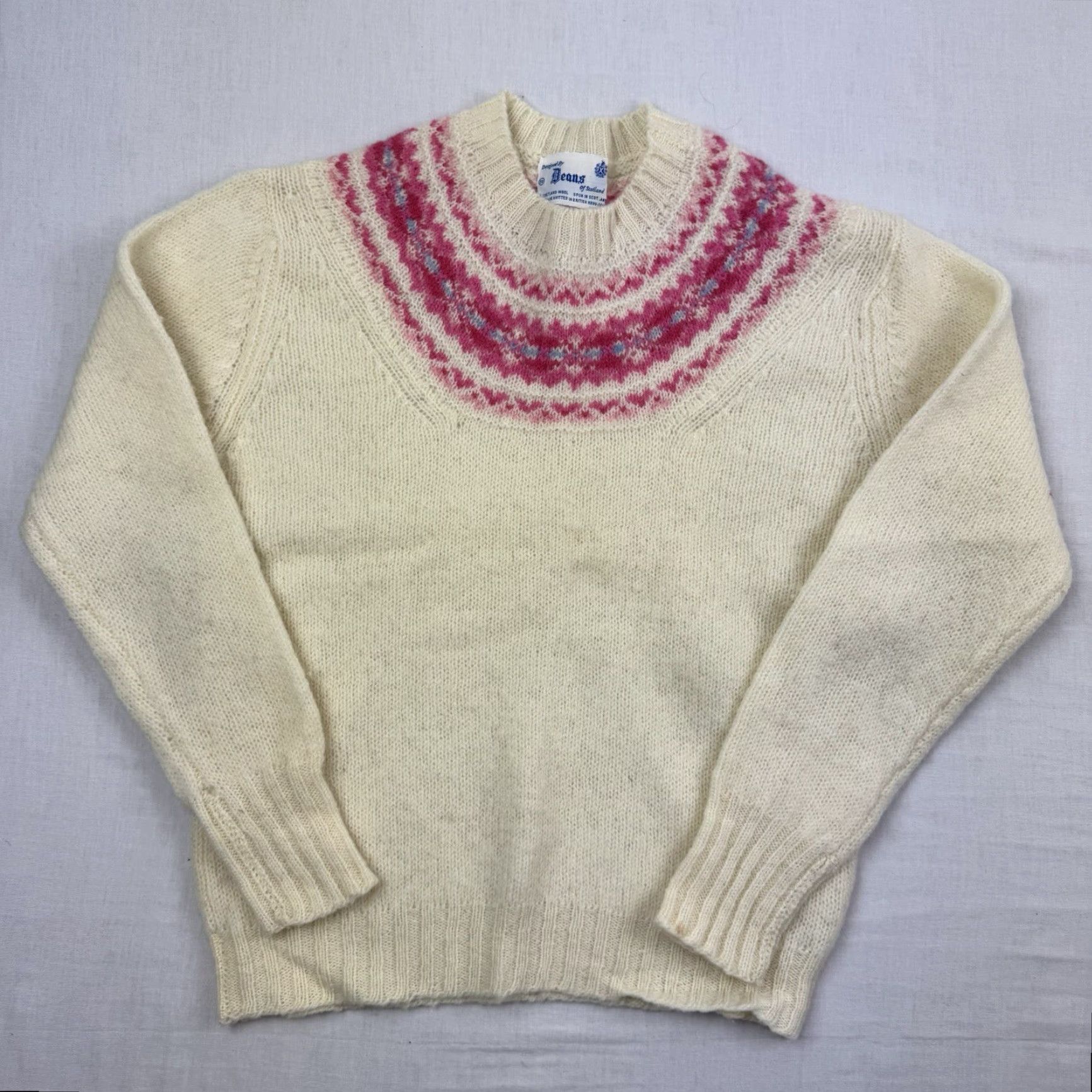 Vintage VINTAGE Deans Of Scotland Sweater Womens 38 Cream 1970s 100% Wool Shetland Size S / US 4 / IT 40 - 2 Thumbnail