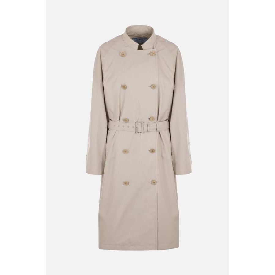 Prada PRADA Technical Gray Canvas Double-Breasted Trench Coat New Size M / US 6-8 / IT 42-44 - 1 Thumbnail