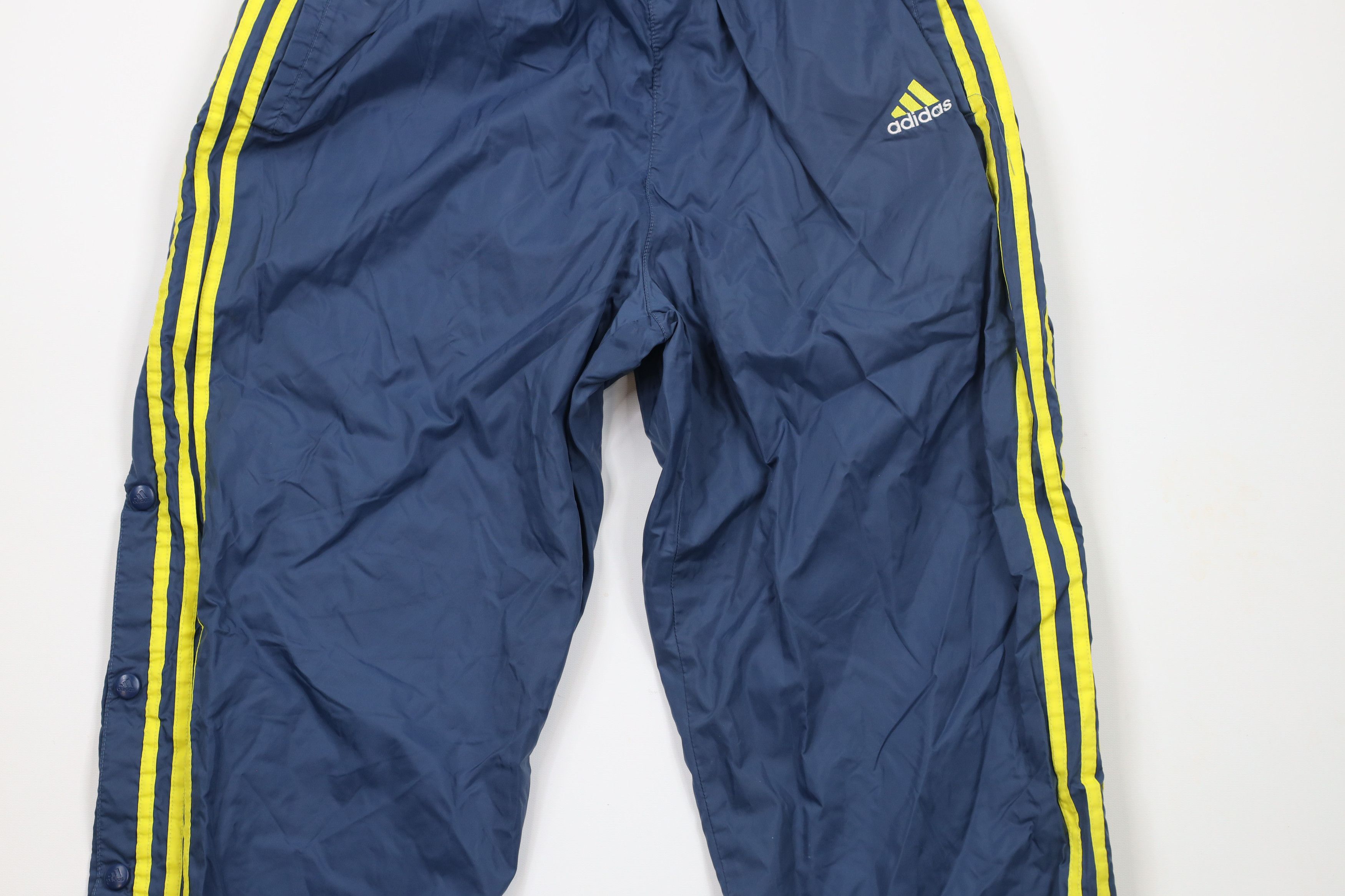 Adidas × Vintage Vintage 90s Adidas Spell Out Lined Tearaway Pants Blue Size US 34 / EU 50 - 3 Thumbnail
