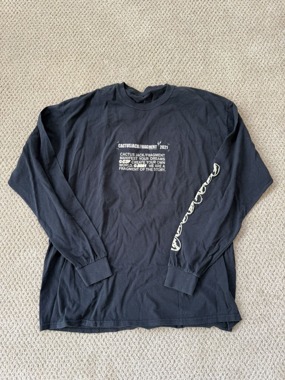 Travis Scott 🔥❤️🔥❤️ CACTUS FRAGMENT WASHED LONG SLEEVE SHIRT Size US XL / EU 56 / 4 - 1 Thumbnail