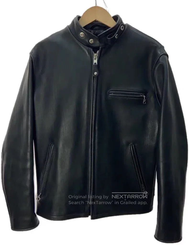 Straight stand-up collar leather jacket