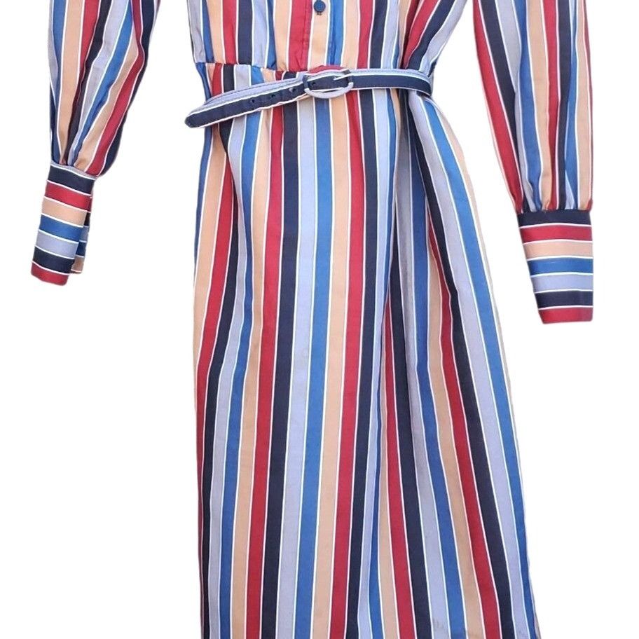 Vintage Vintage Shirtdress Dress Stripe Long Sleeve S 70s Modest Pol Size S / US 4 / IT 40 - 7 Thumbnail