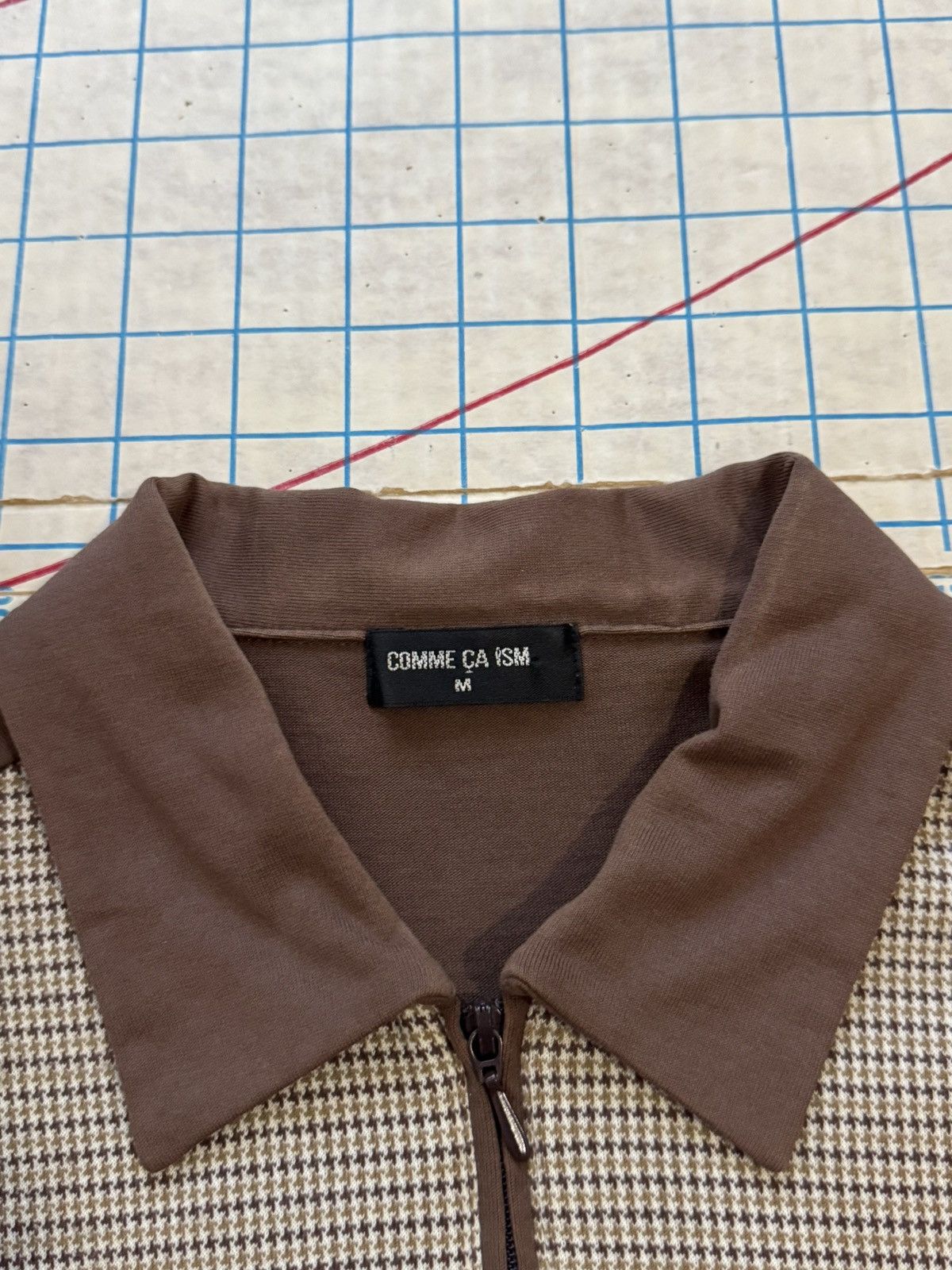 Comme Ca Ism × Japanese Brand Comme Ca Ism Houndstooth Long Sleeve Polo Shirt Mens Medium Size US M / EU 48-50 / 2 - 6 Thumbnail